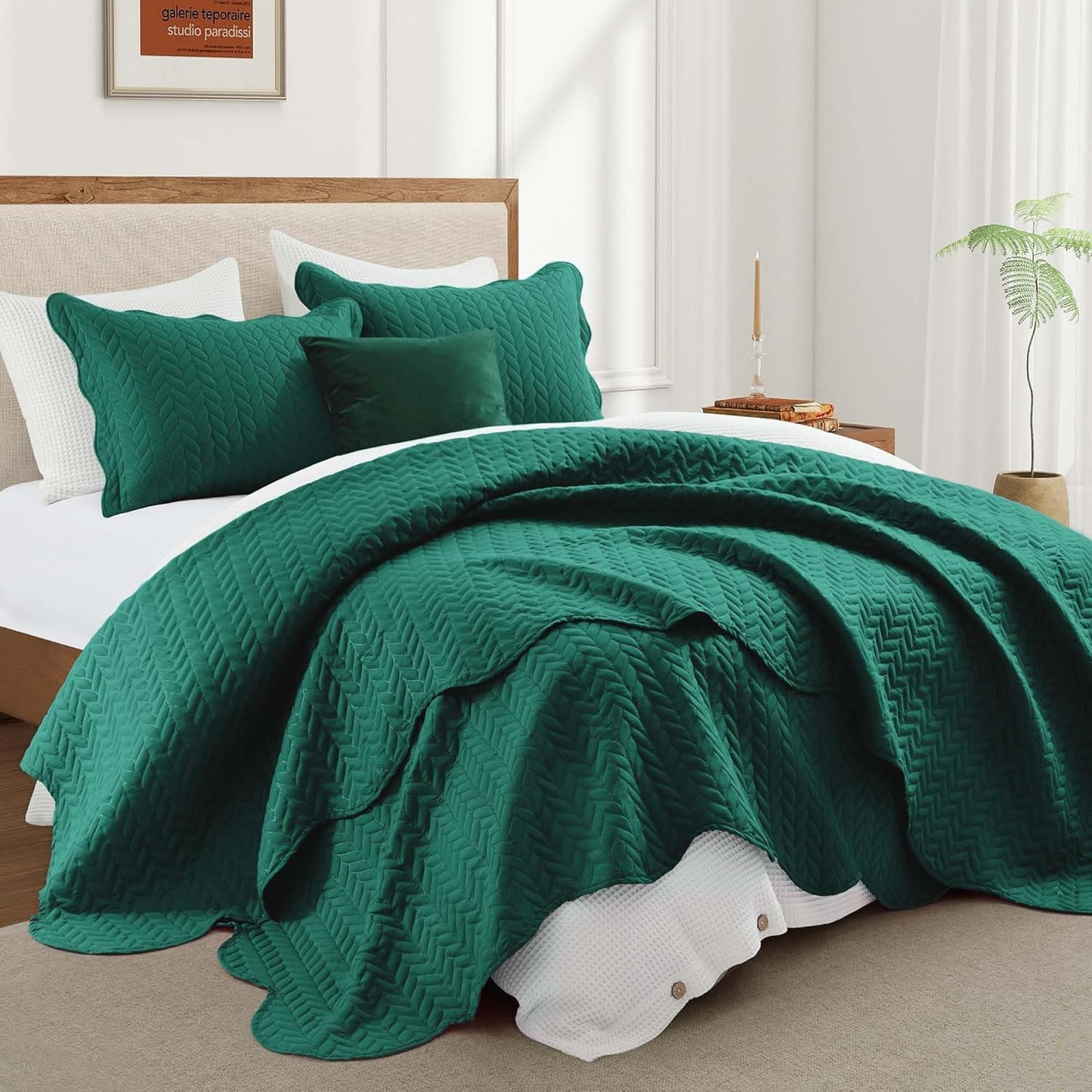 IR Imperial Rooms King Quilt Set - Elegant Embossed Bedspread
