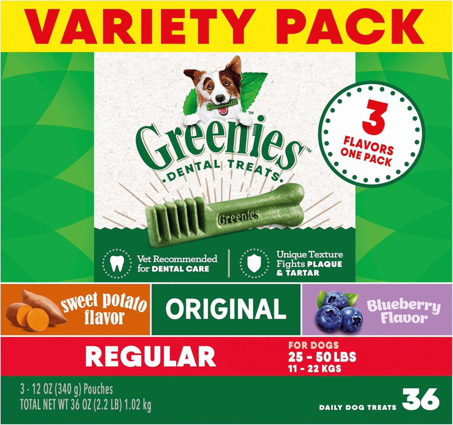 Greenies Regular Dental Dog Treats for Healthy Teeth and Breath