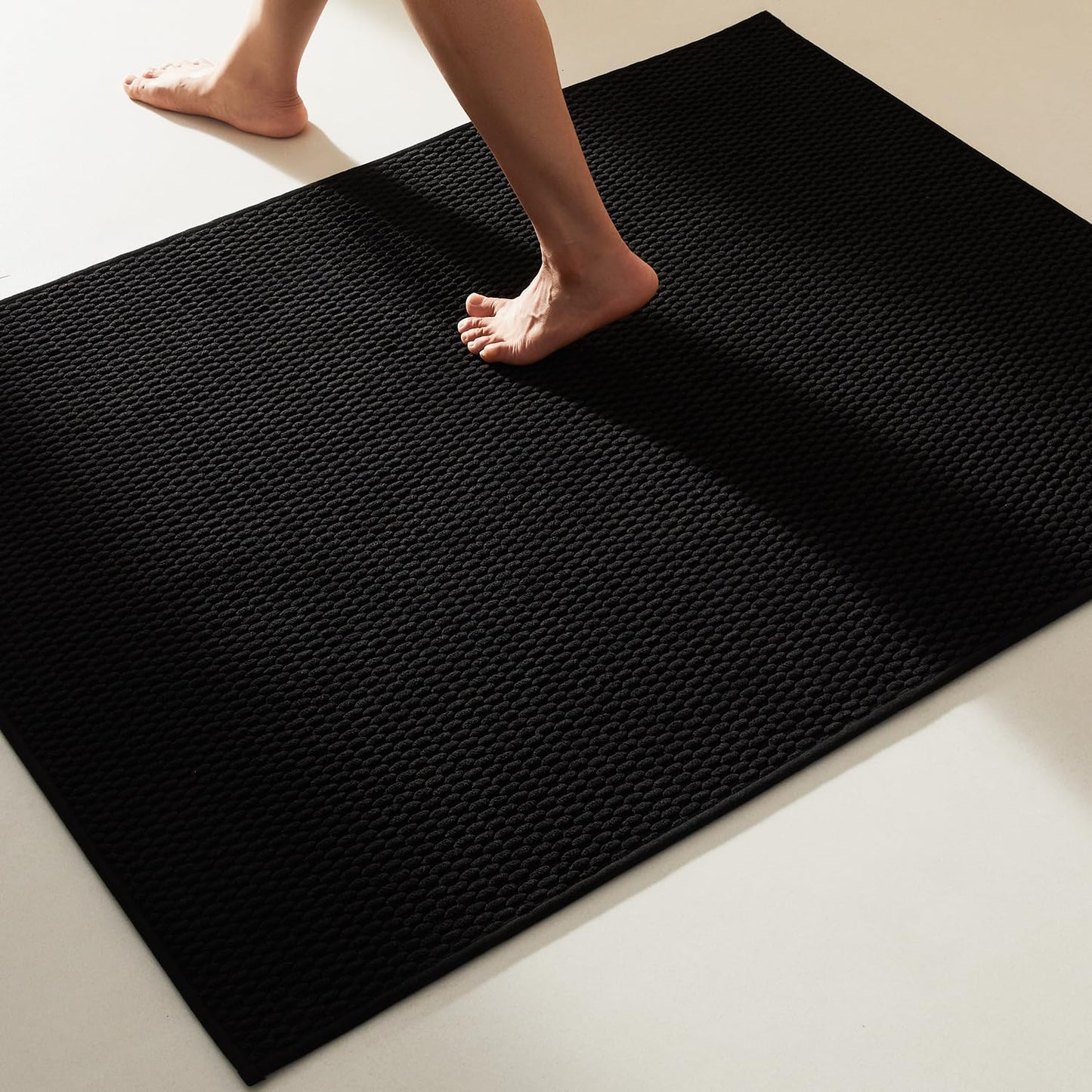 Black Large Bathroom Rugs Non Slip Washable Bath Mats 36x48