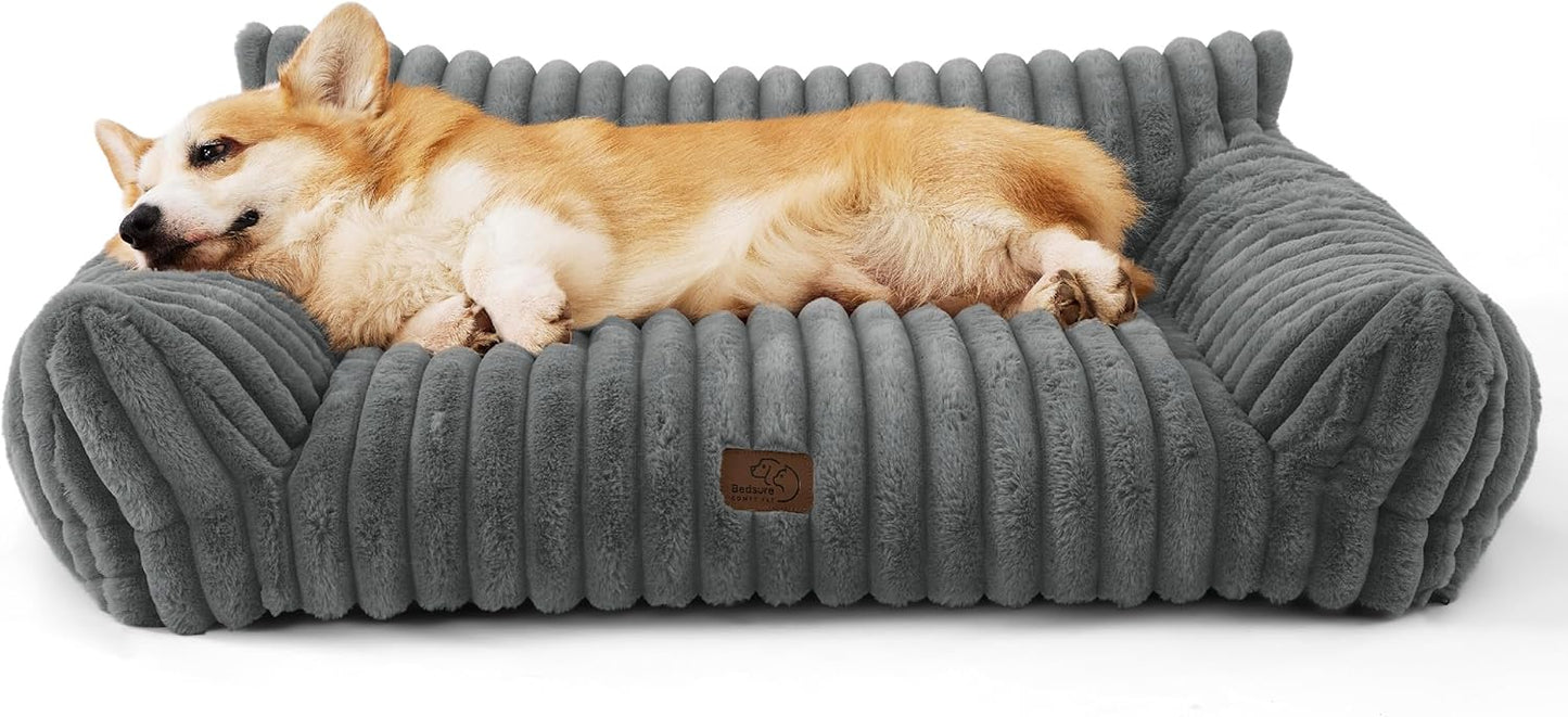 Bedsure Cute Dog Couch for Pets - Fluffy Sofa for Comfort