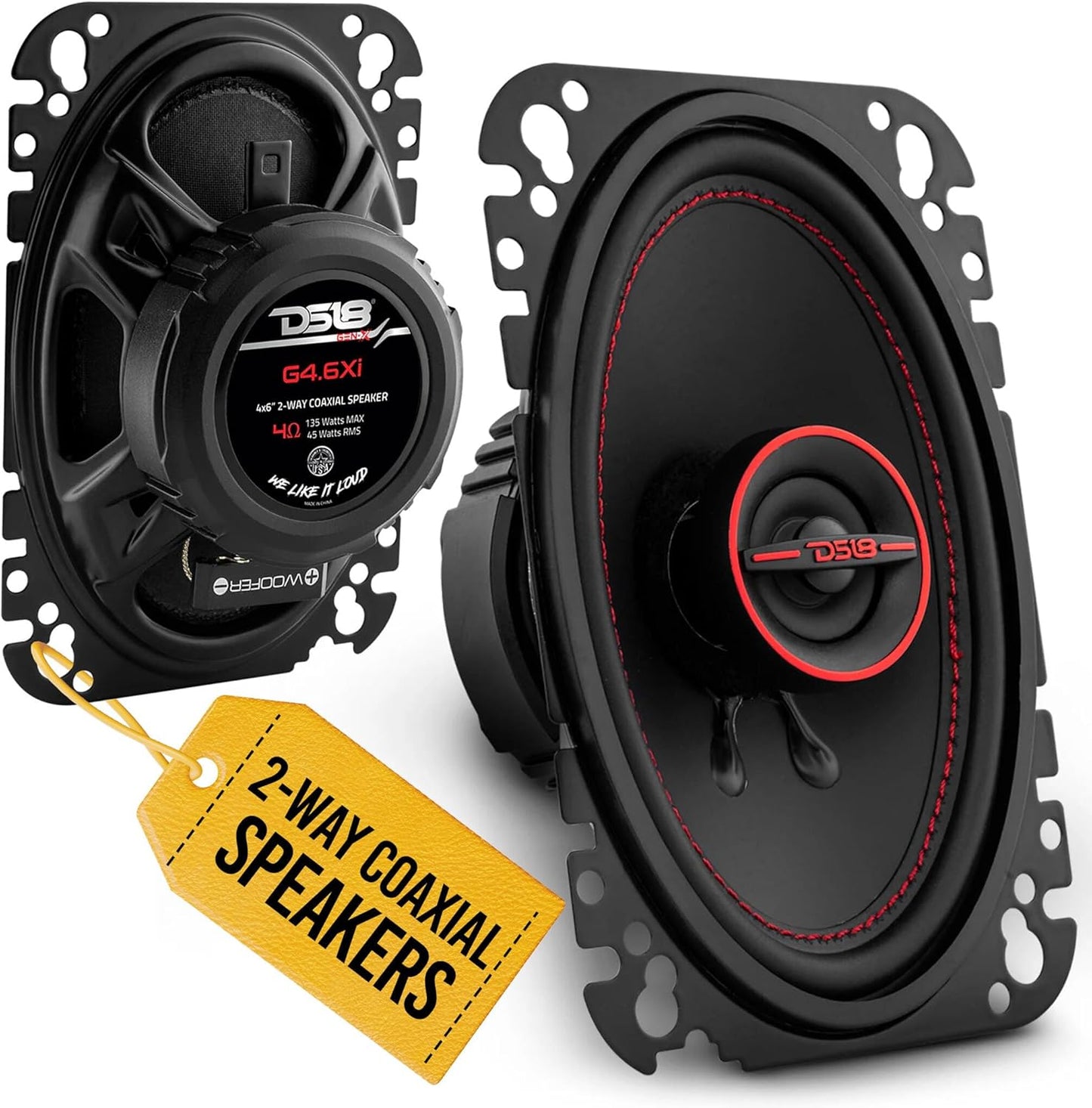 DS18 G4.6Xi GEN-X 4x6 Coaxial Speakers for Loud Sound