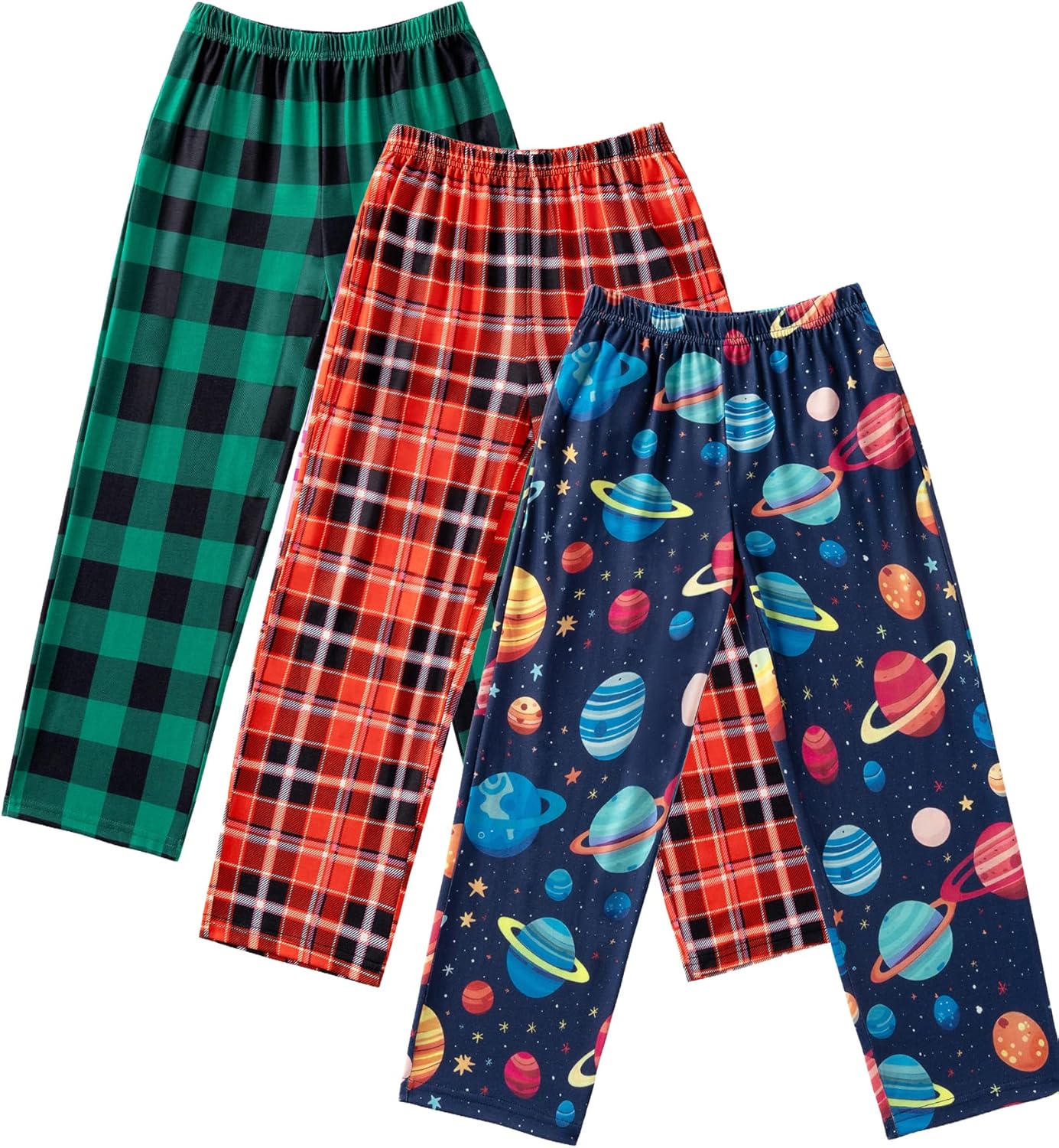 Ekouaer Boys 3 Pack Plaid Lounge Pants with 2 Pockets Review