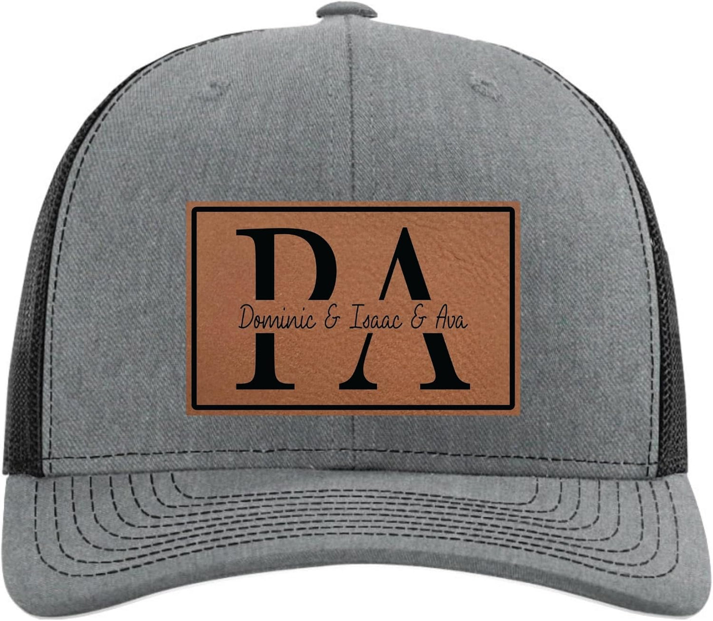 Personalized Fathers Day Hats Customized for Grandpa from Grandkids