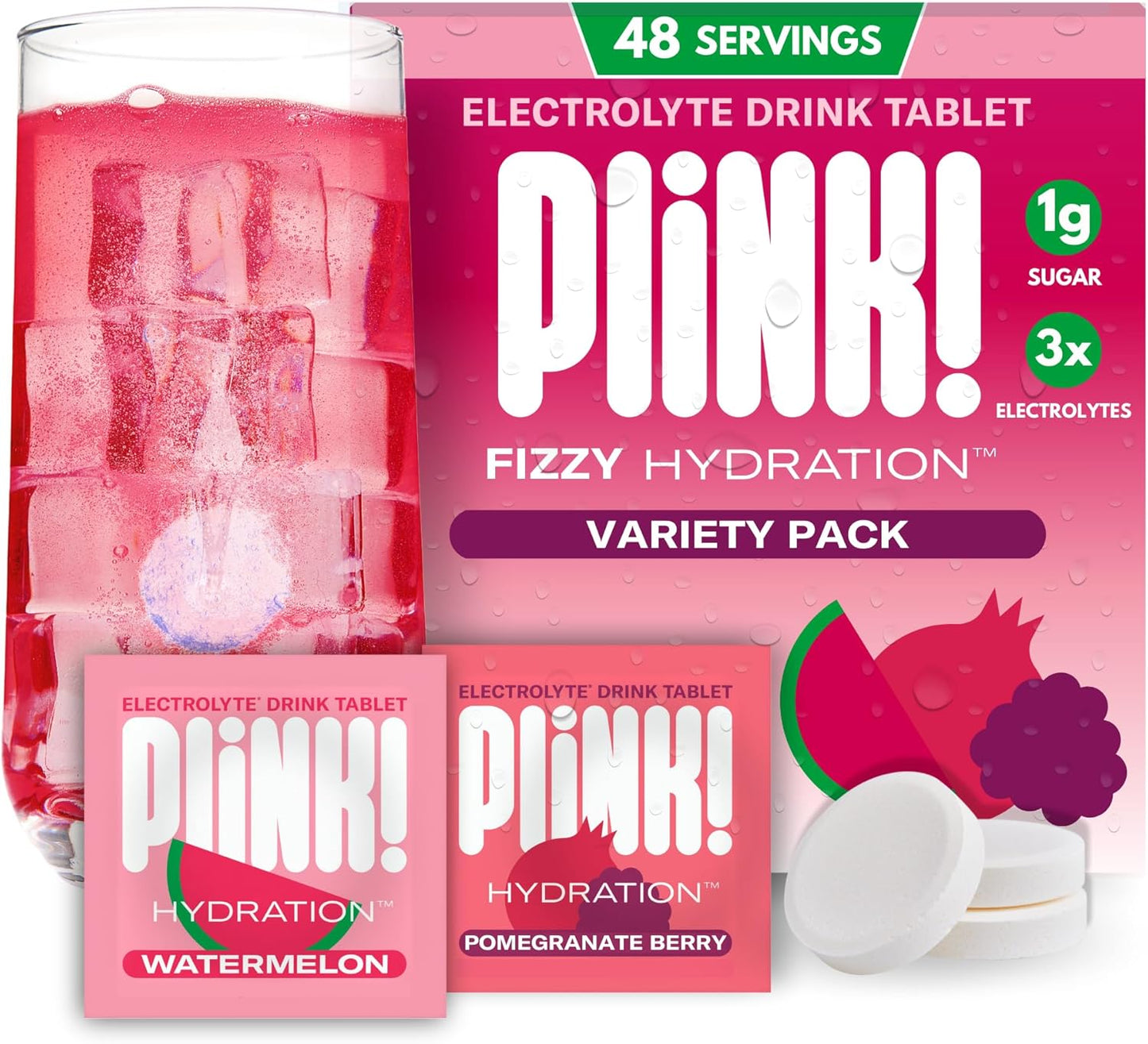Plink! Fizzy Electrolyte Drink Tablets for Daily Hydration