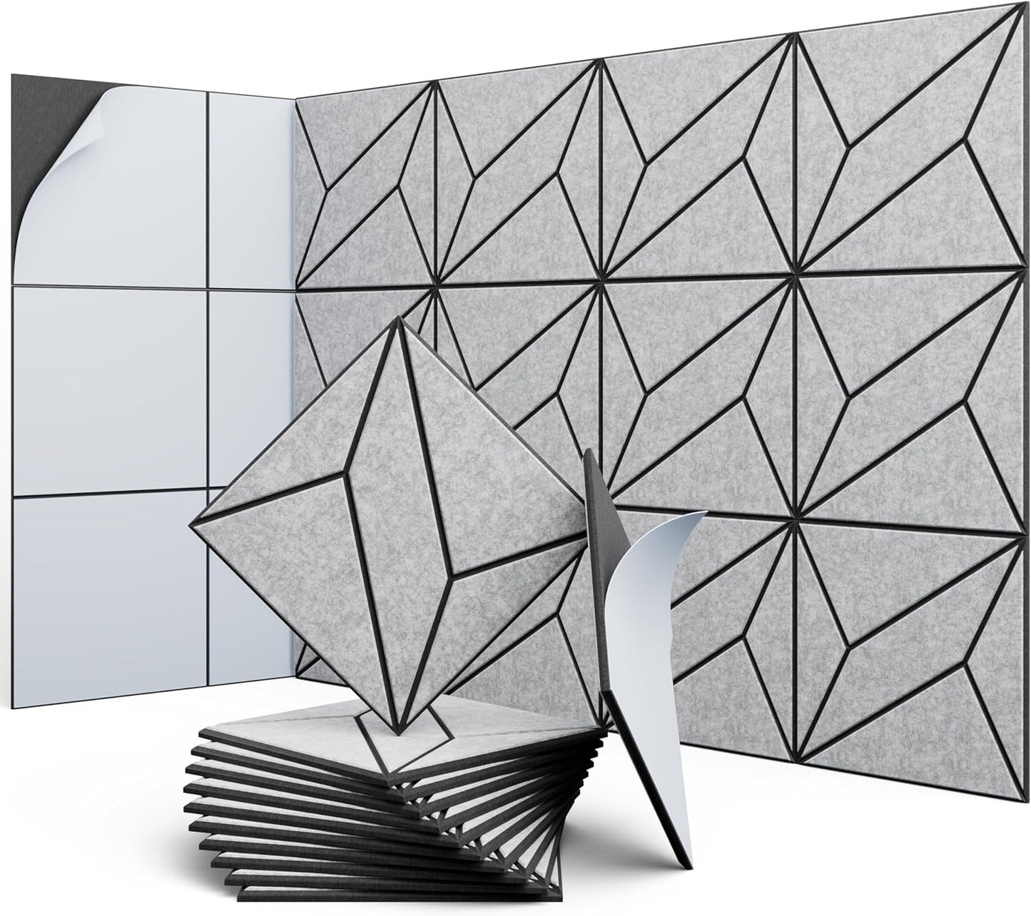 12 Pack 12in X 12in Acoustic Panels for Sound Absorption