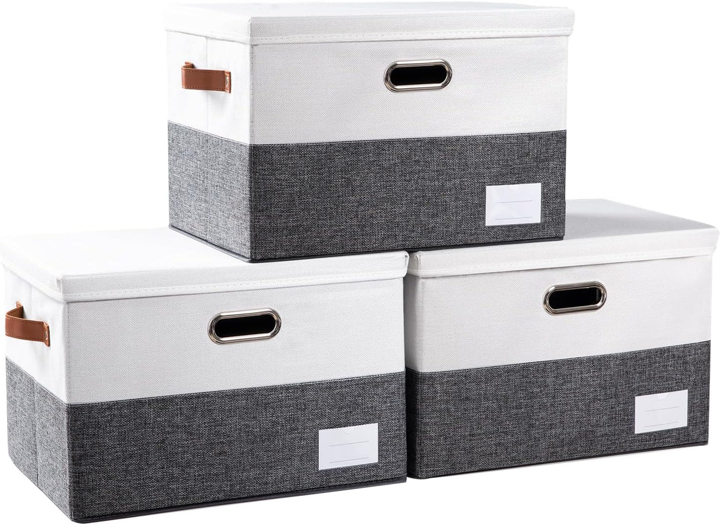 PRANDOM Foldable Storage Bins with Lids for Home Organization