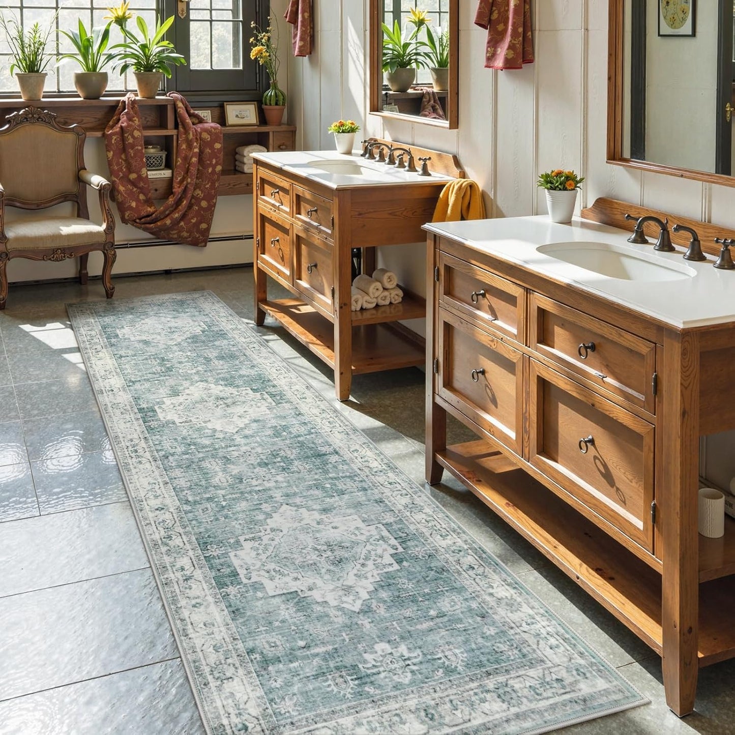 LIVEBOX Washable 2.5x8 Runner Rugs for Entryway and Bathroom