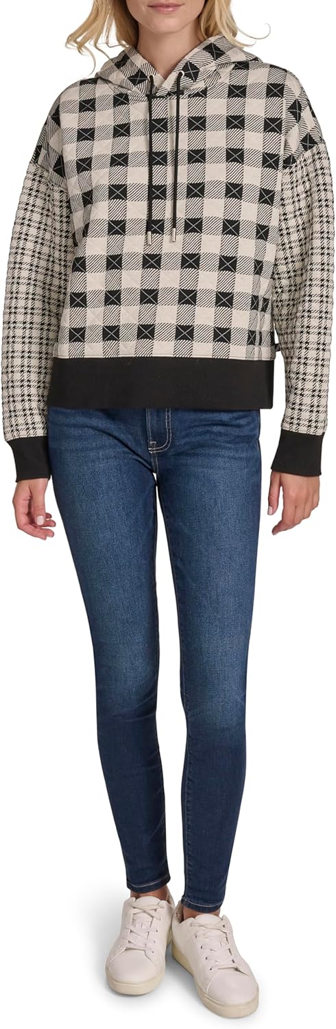 Nautica Women's Plaid Hoodie - Trendy Quilted Warmth