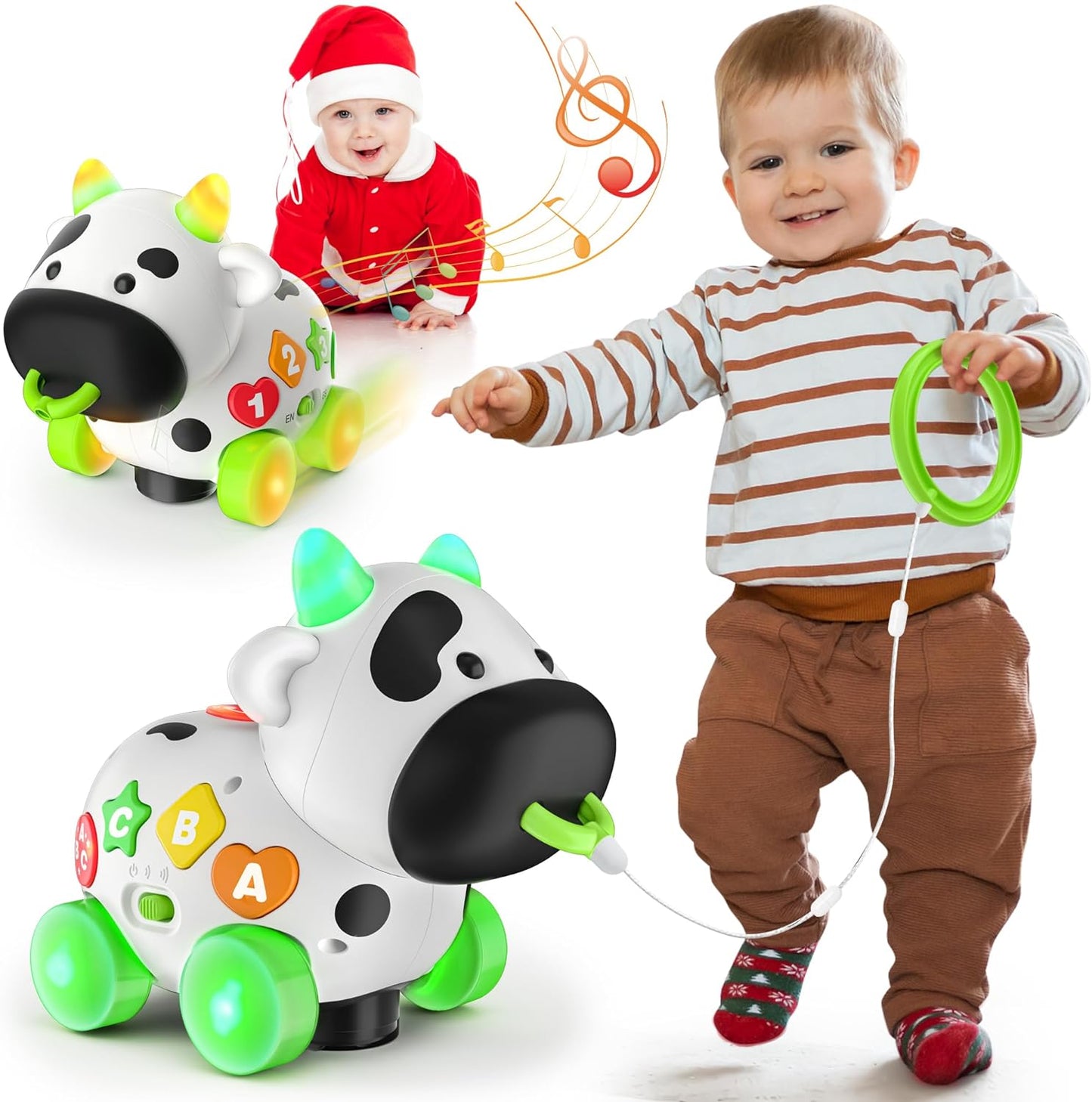 Bilingual Musical Cow Toy - 1st Birthday Learning Fun!