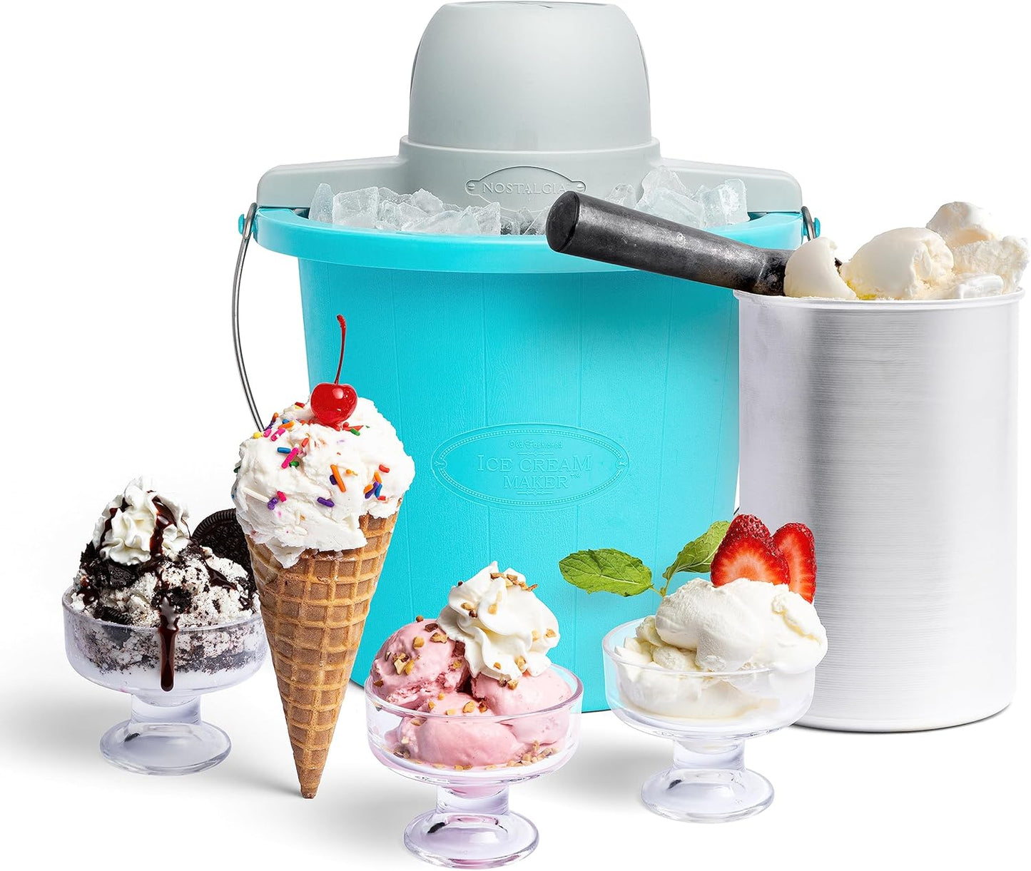 Nostalgia Electric Ice Cream Maker for Homemade Frozen Treats