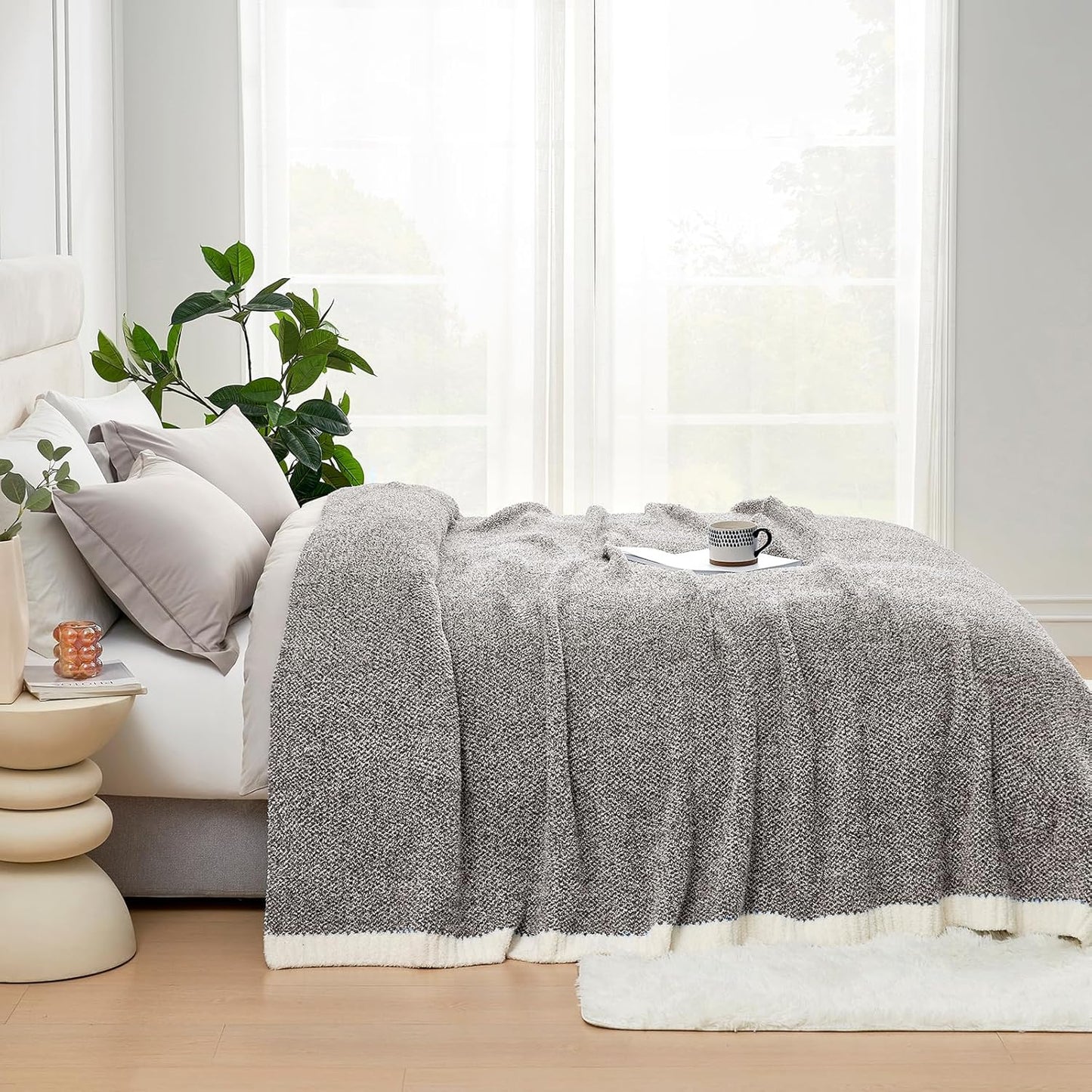 Snuggle Sac Oversized Grey Blanket for Cozy Comfort and Warmth