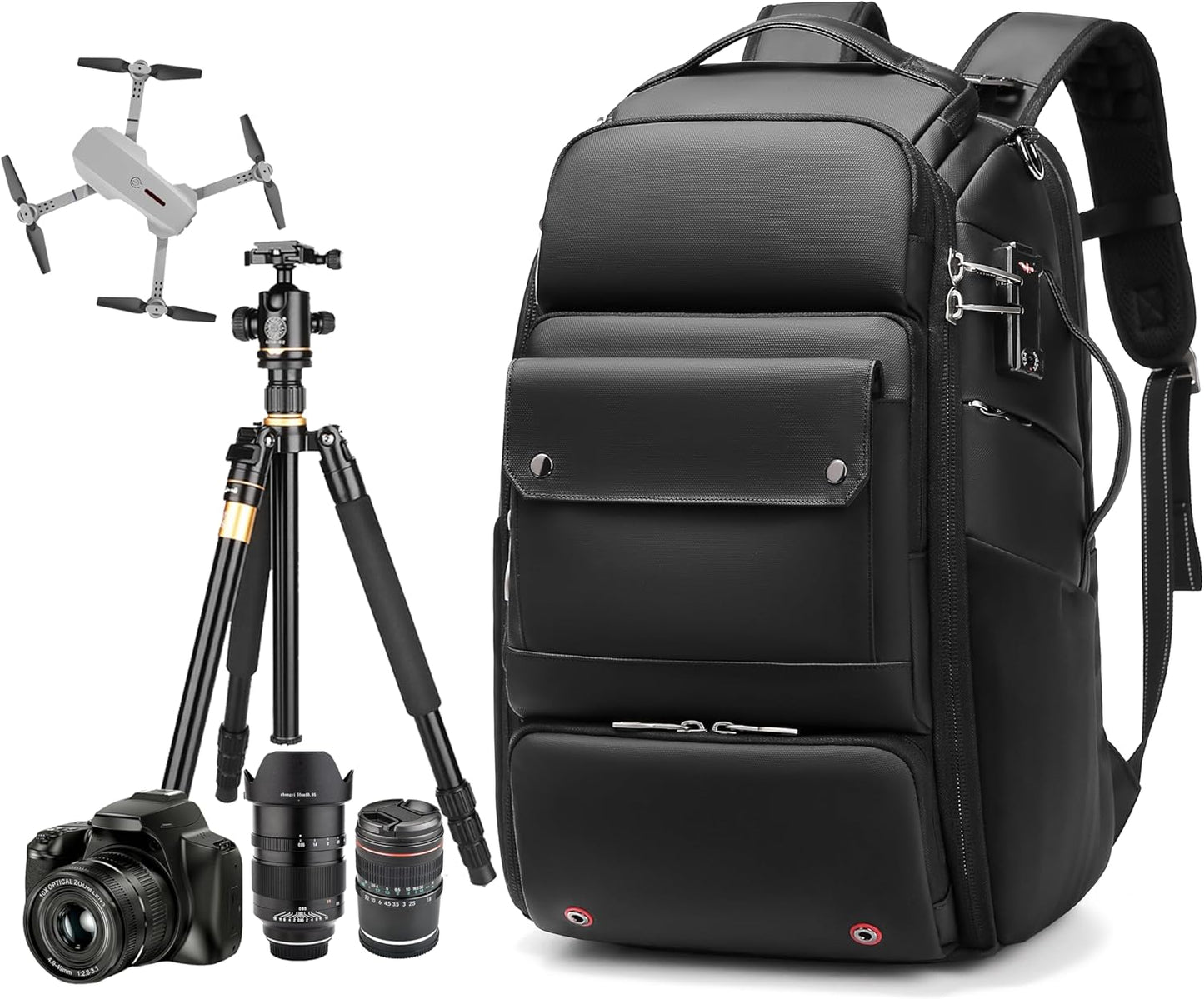 Waterproof DSLR Camera Backpack with TSA Lock for Travel