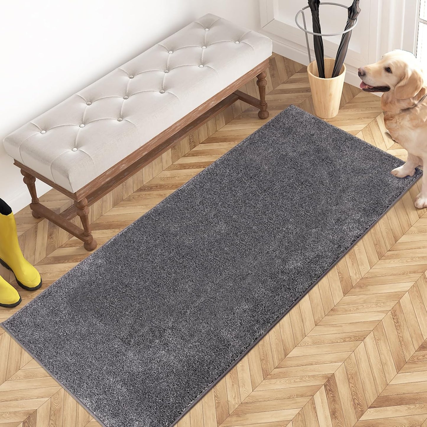 PURRUGS Dirt Trapping Door Mat 24in x 59in, Non-Slip & Absorbent