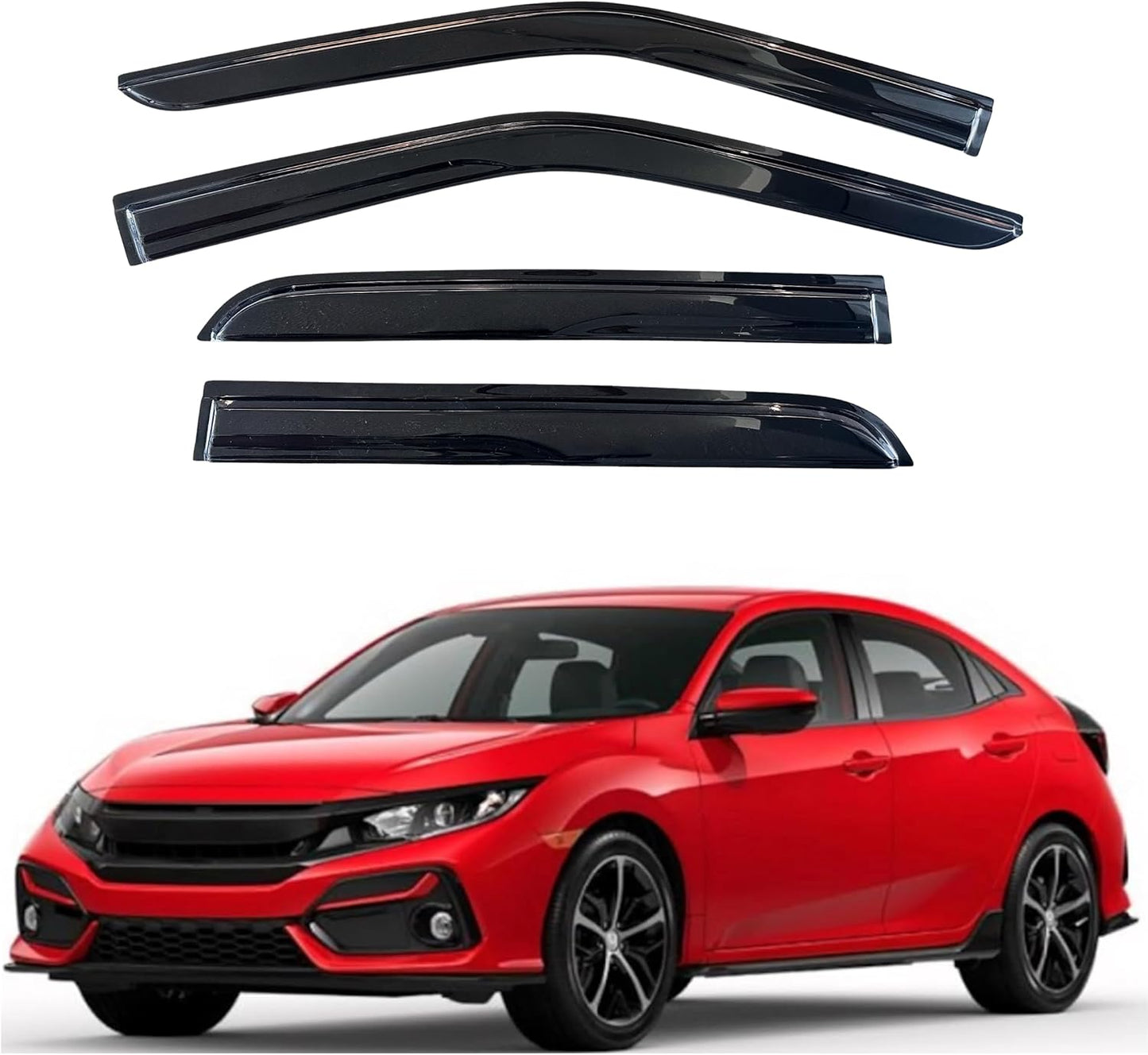 KPY Window Visor Rain Guard for Honda Civic Hatchback 2016-2021