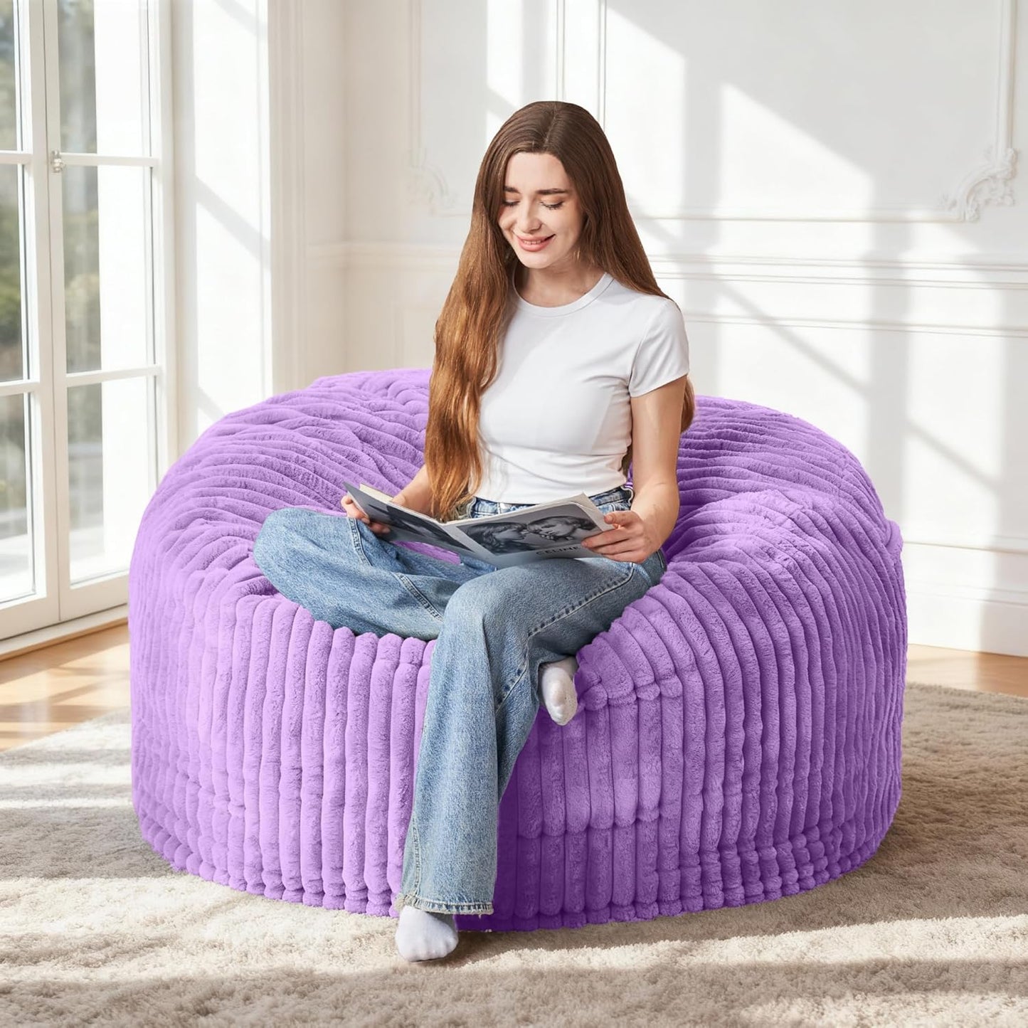 HABUTWAY 3FT Bean Bag Chair for Adults with Plush Cover