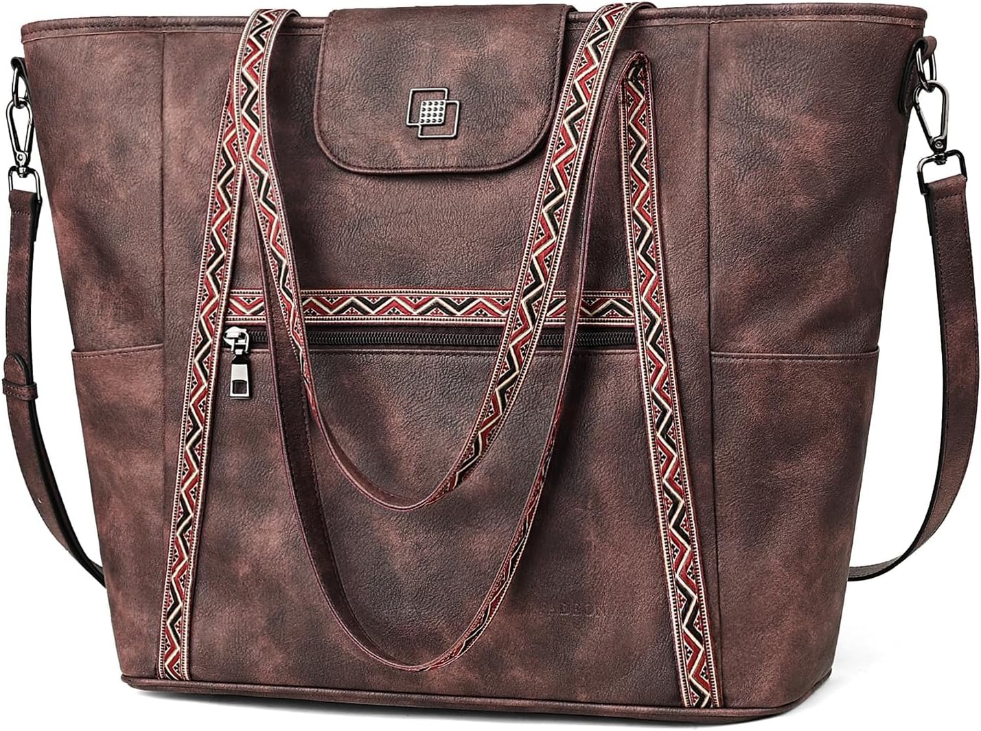 Large Laptop Tote Bag for Women - Stylish Leather Backpack