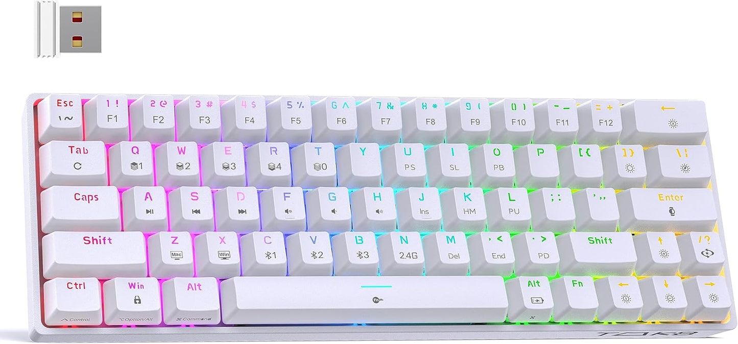 DIERYA DK63 Wireless Gaming Keyboard: Anti-Ghosting, Blue Switch