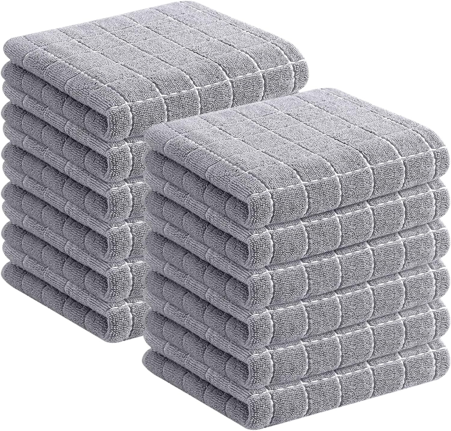 Homaxy 100% Cotton Terry Kitchen Towels - Soft, Absorbent Set