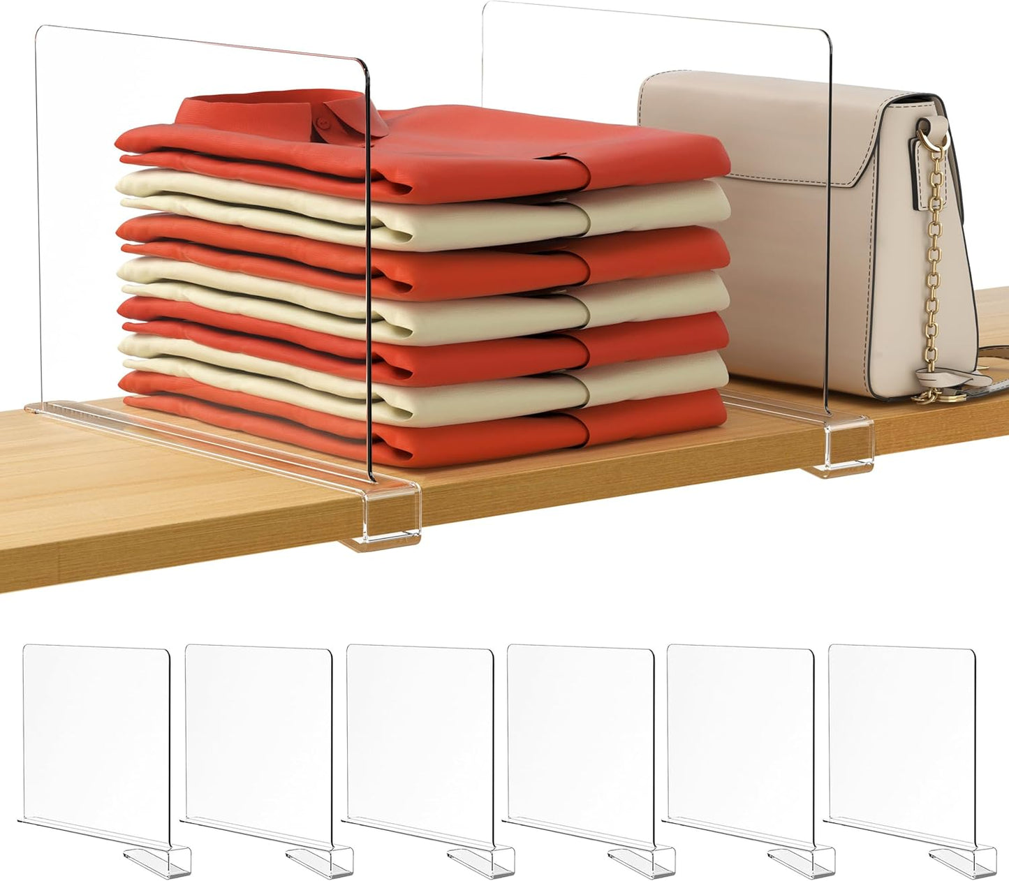 Clear Closet Shelf Dividers by HBlife