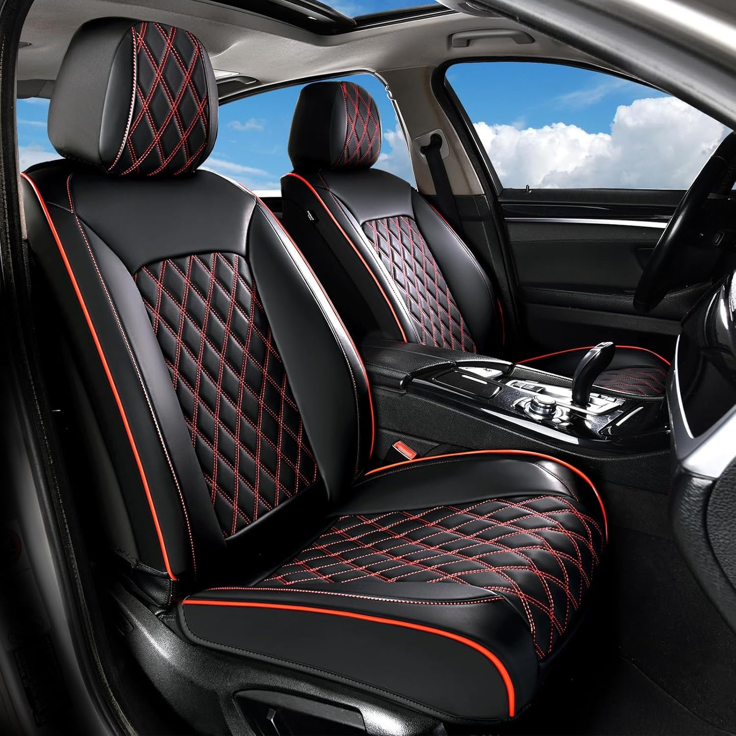 Huidasource Front Seat Covers for Cars, Stylish Leather Design