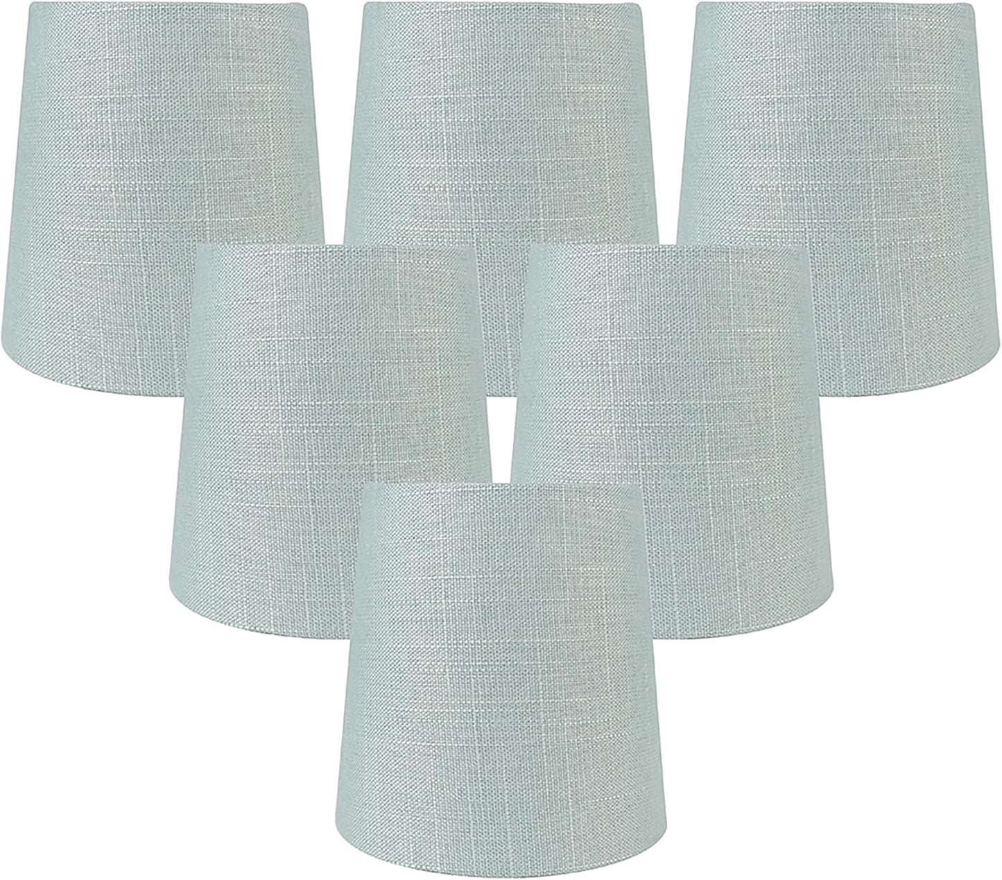 Meriville Set of 6 Capri Linen Clip On Chandelier Lamp Shades