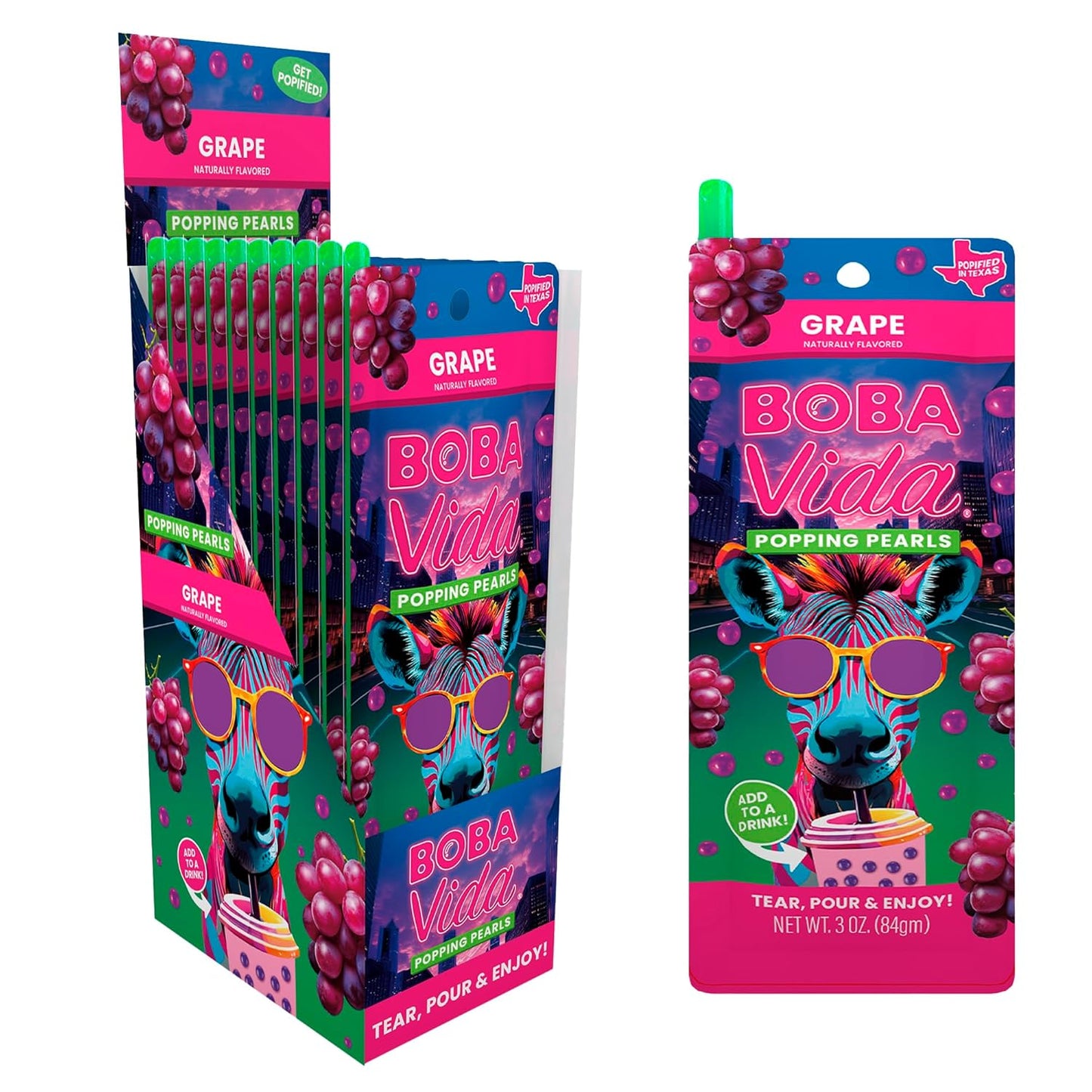 BobaVida Grape Popping Boba Pearls for Drinks and Desserts
