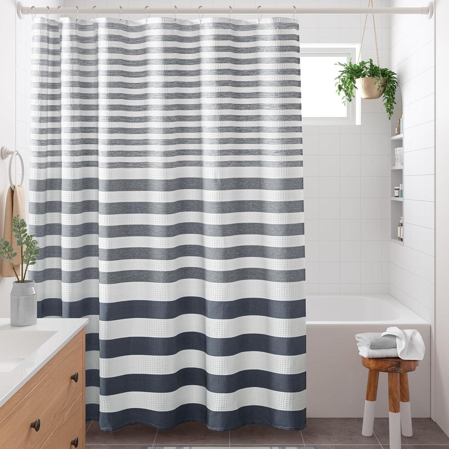 Madison Park Spa Waffle Weave Shower Curtain for Modern Bathrooms