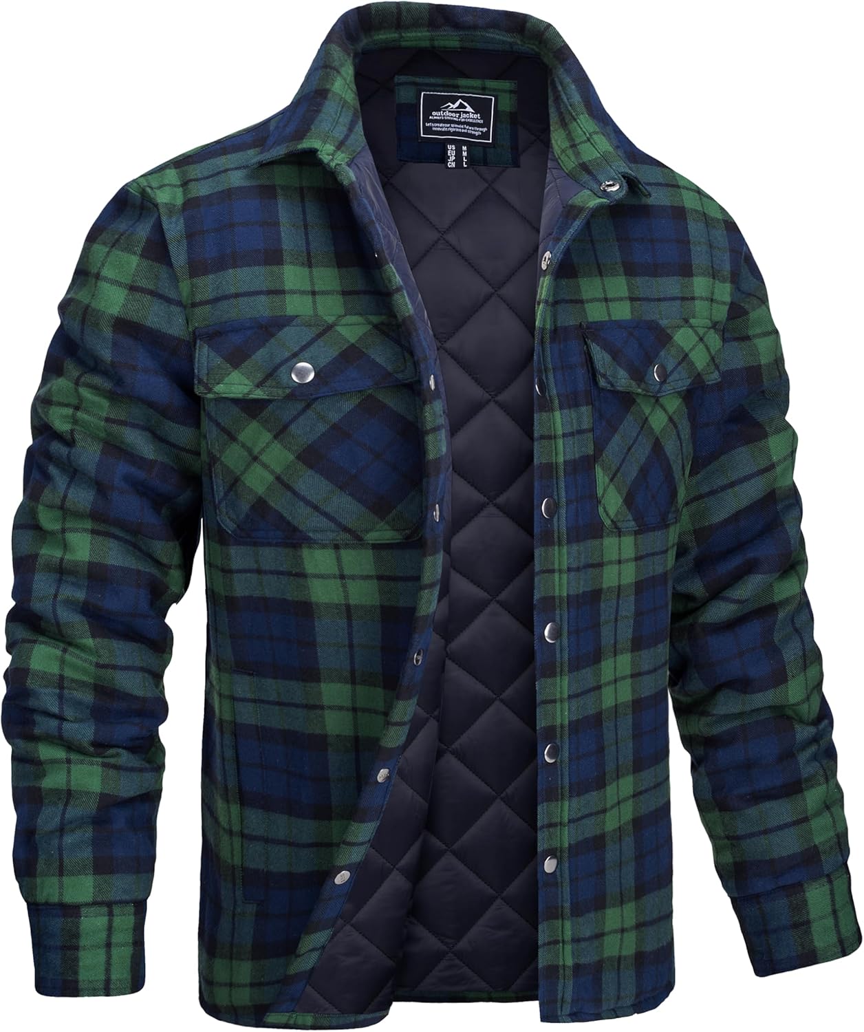 MAGCOMSEN Men's Flannel Shirt Jacket for Warm Winter Wear