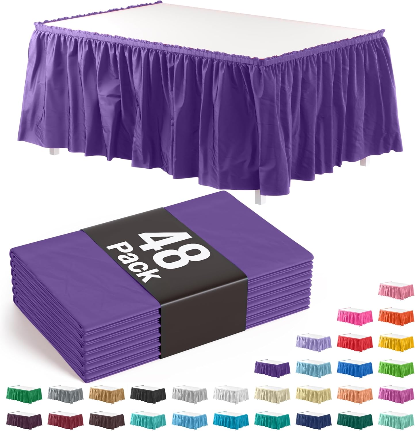 Exquisite Ruffle Table Skirt 14 Ft Long for Elegant Events