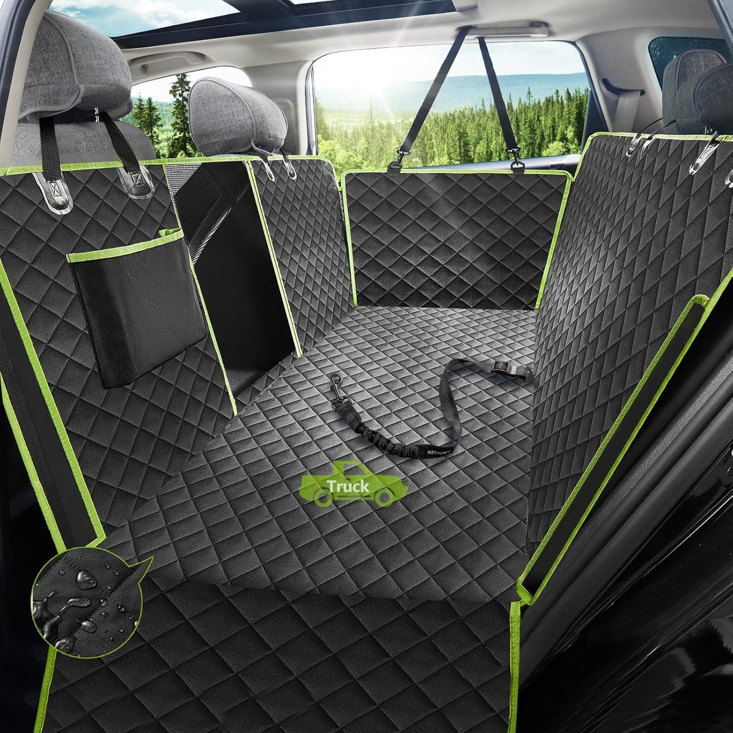 Nzonpet Dog Back Seat Covers for Trucks - Heavy Duty Waterproof