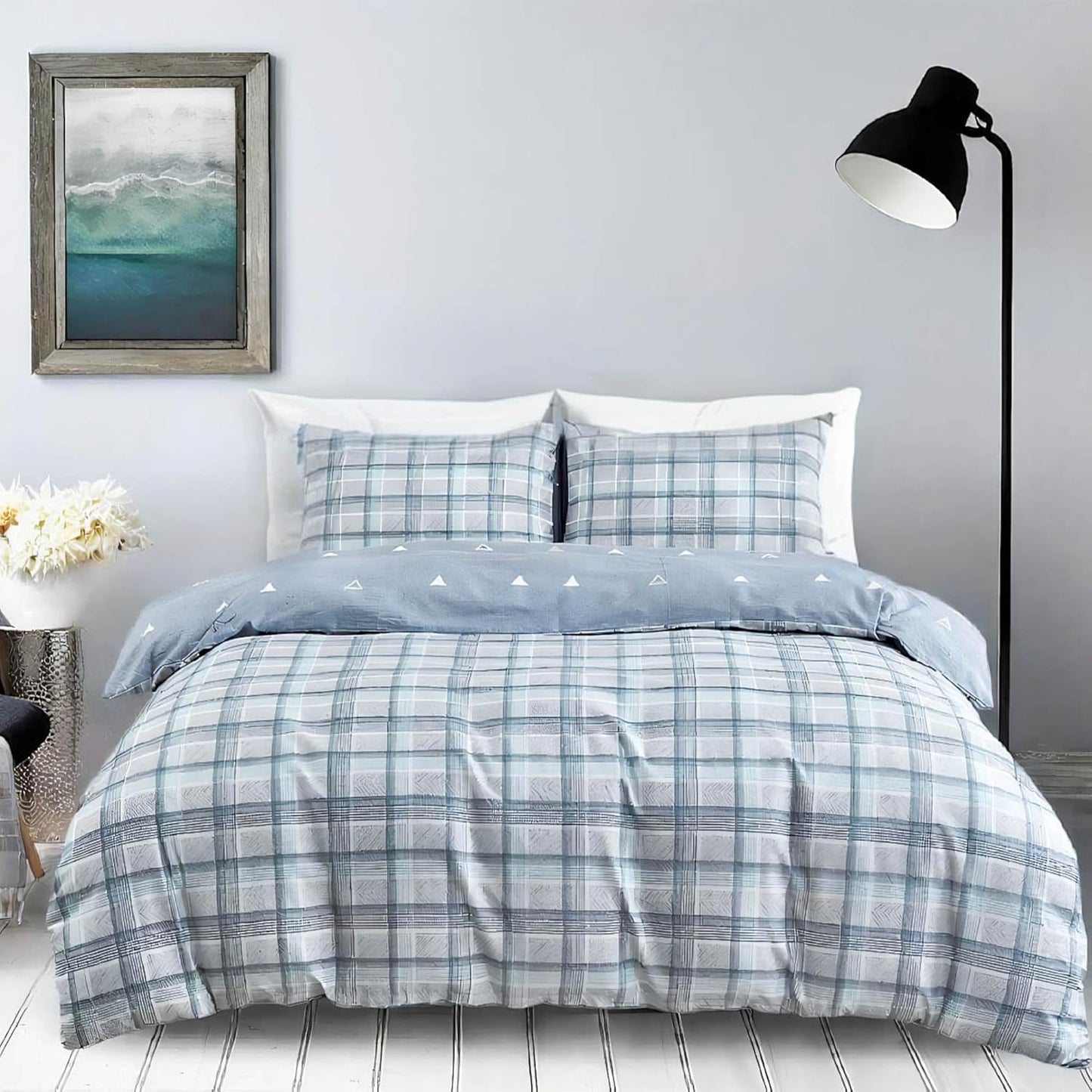 SLEEPBELLA Queen Size Comforter Set with Grey Buffalo Pattern