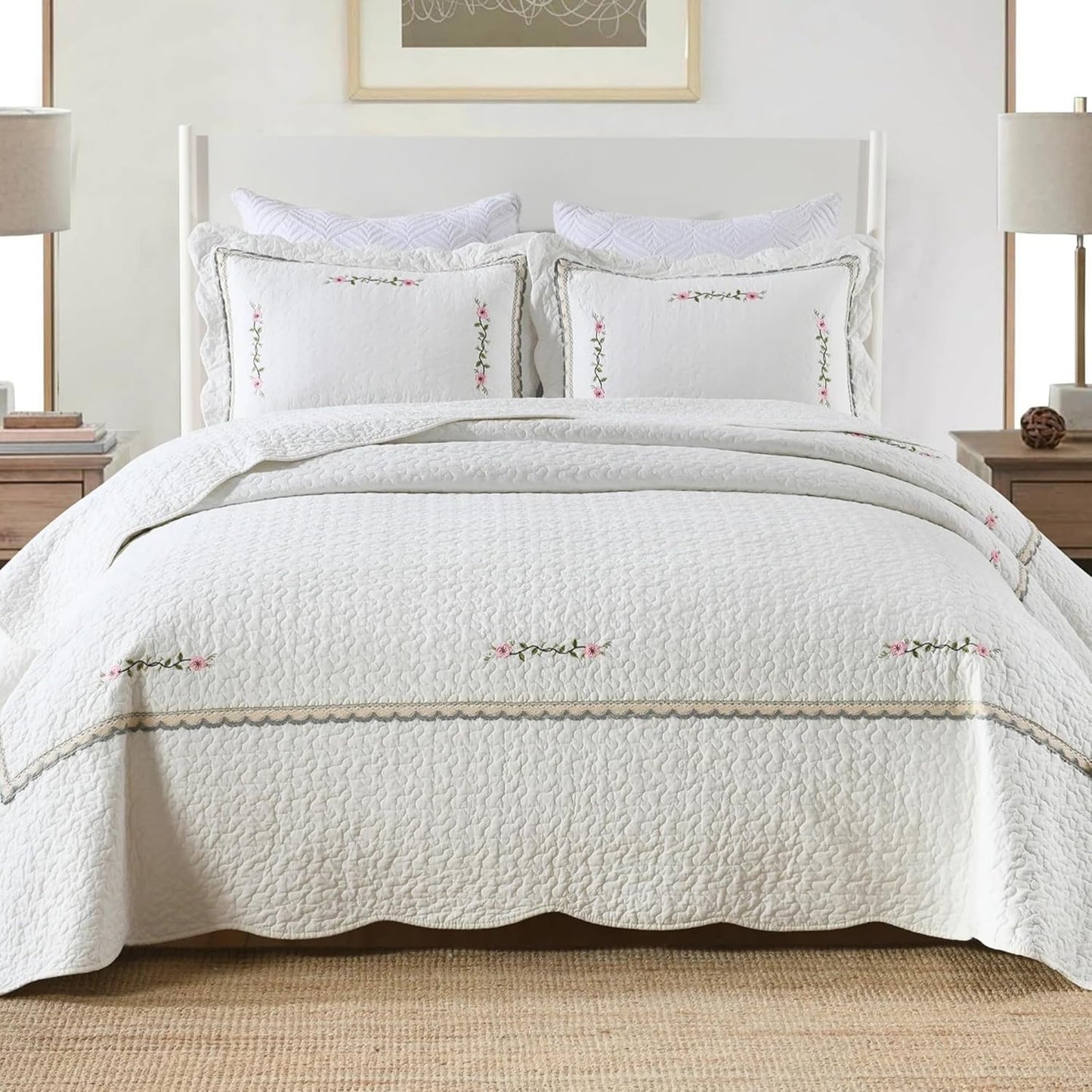 MarCielo 3-Piece Cotton Oversized Bedspread for Year-Round Comfort