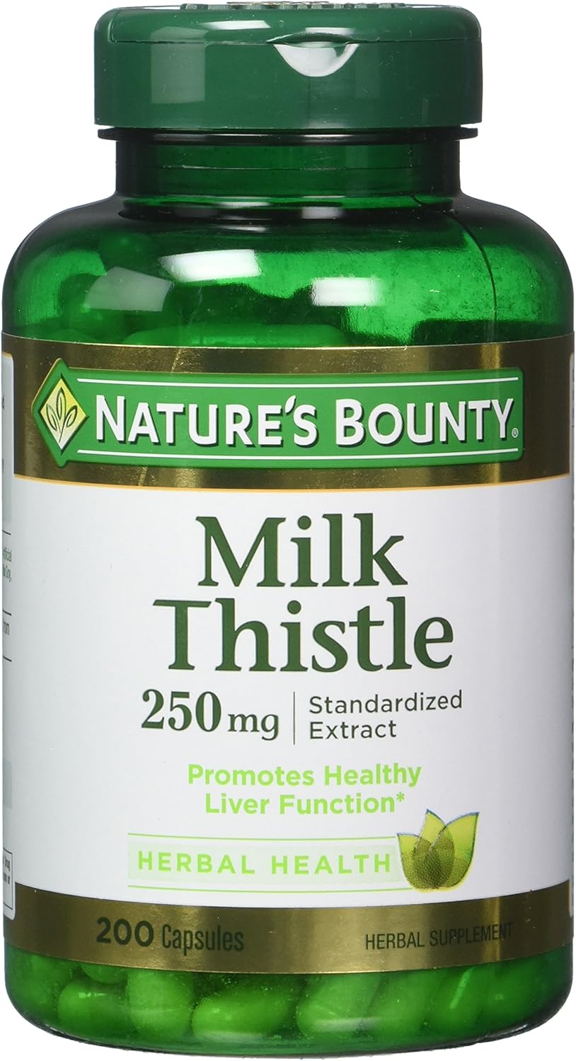 Nature's Bounty Milk Thistle 250 mg Capsules for Liver Health