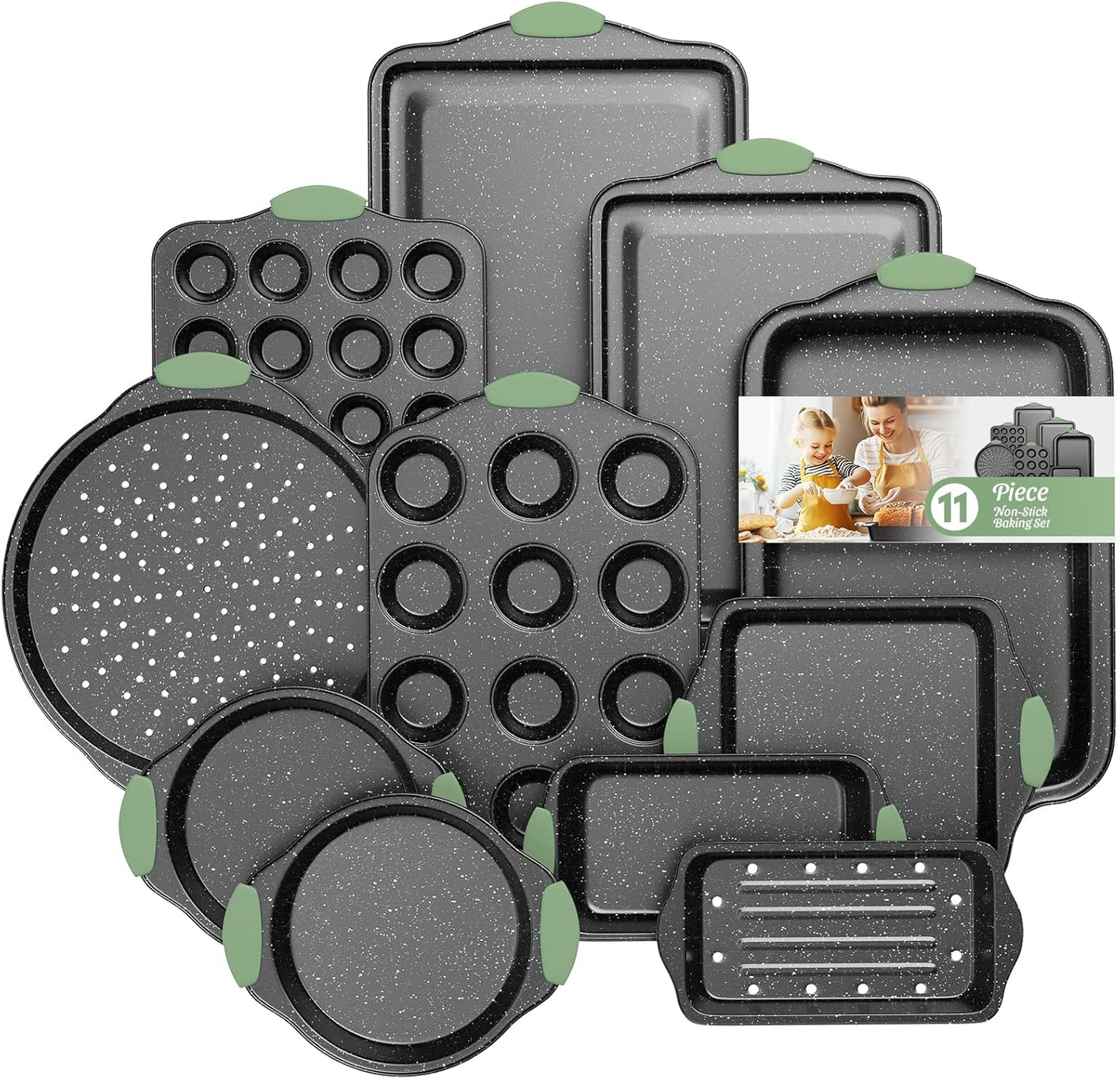 11-Piece Nonstick Bakeware Set for Effortless Baking Needs