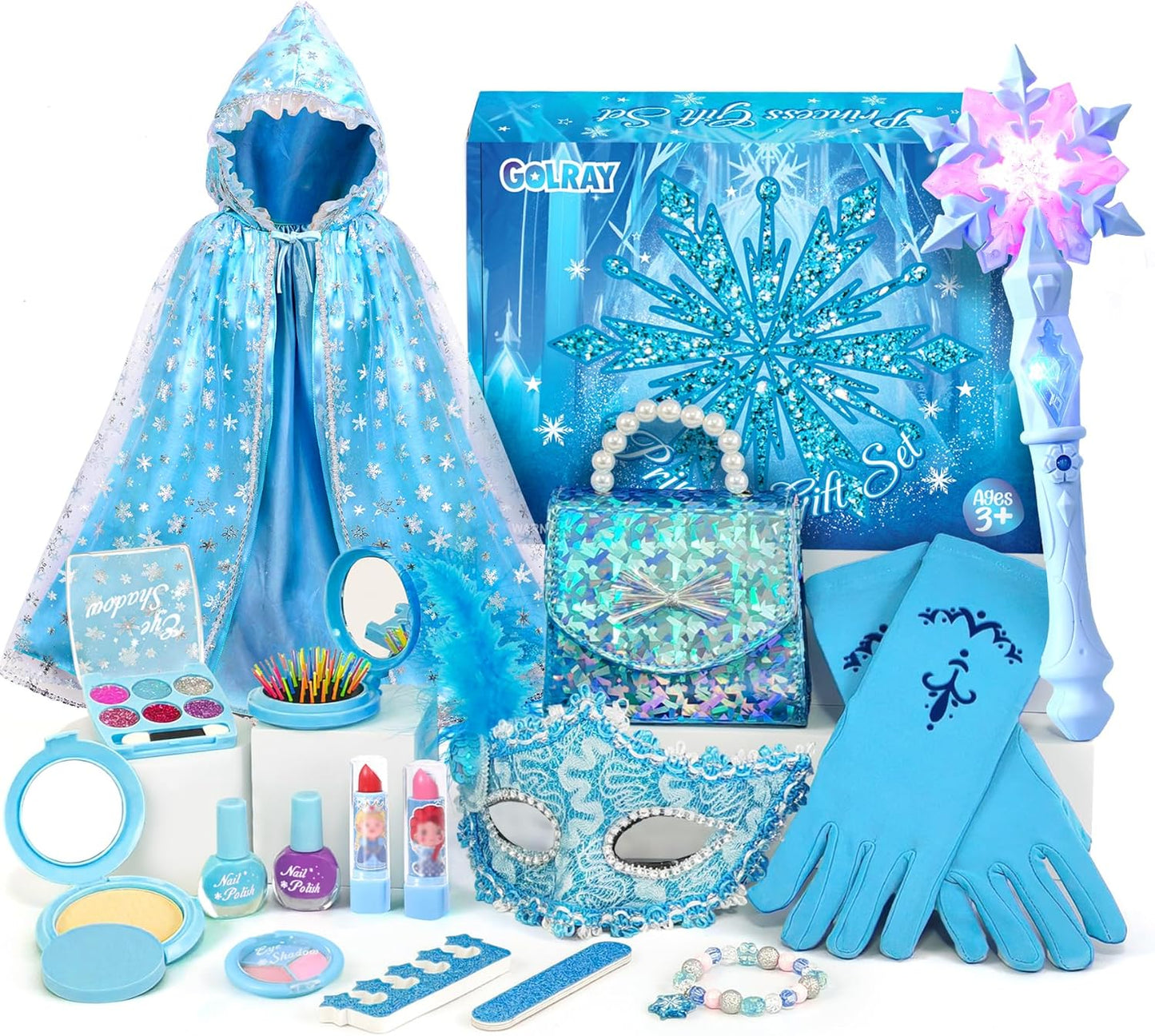 Golray Toys for Girls Winter Princess Dress Up Makeup Kit