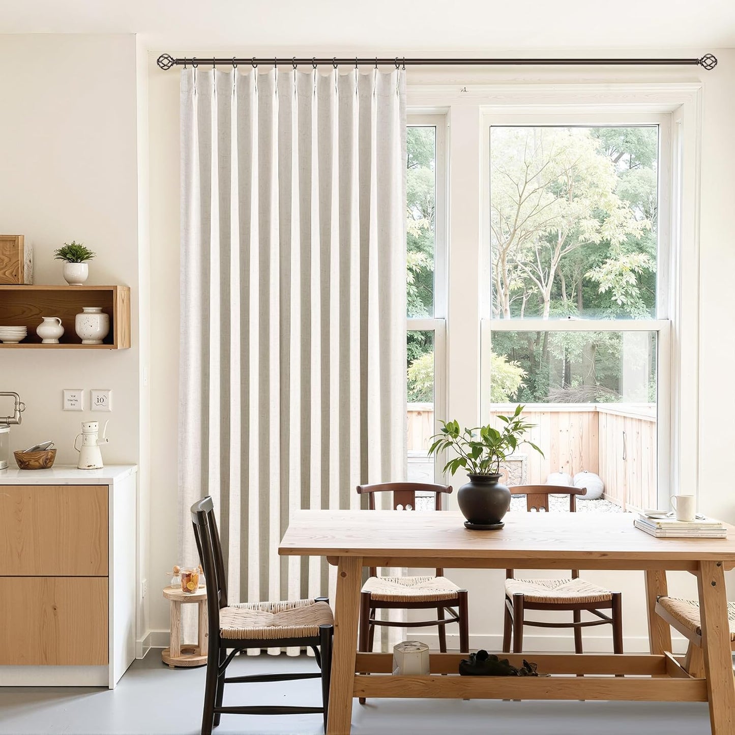 100% Pinch Pleated Linen Blackout Curtains for Elegant Rooms