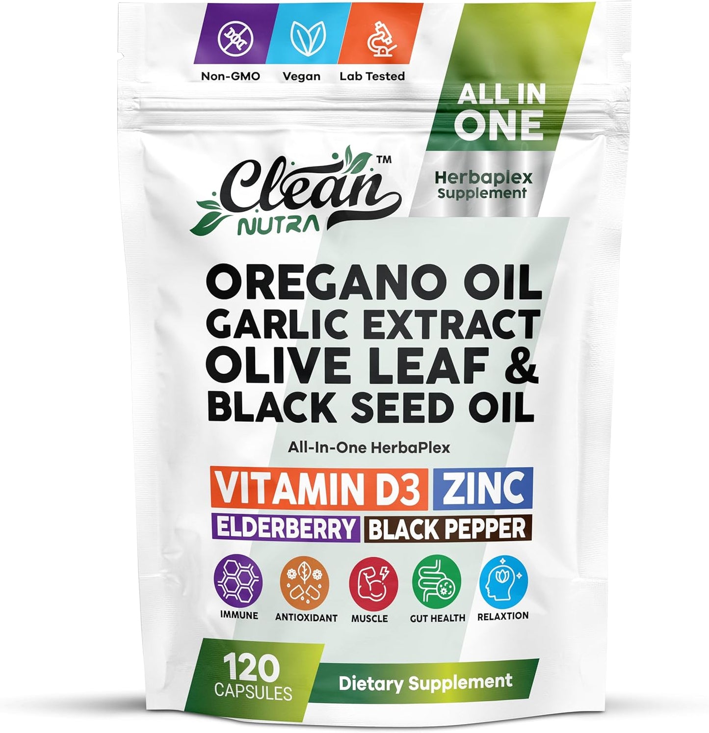 Clean Nutra Oregano Oil Capsules for Immune Support & Health