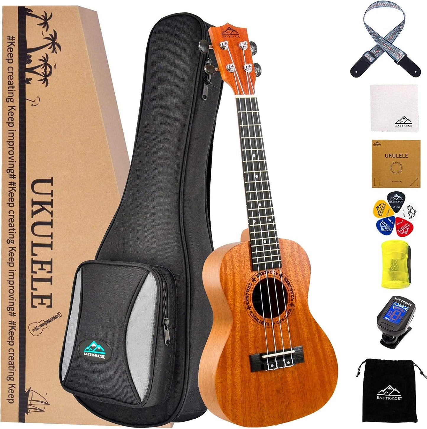 EASTROCK Concert Ukulele 23 inch Mahogany Beginner Kit Review