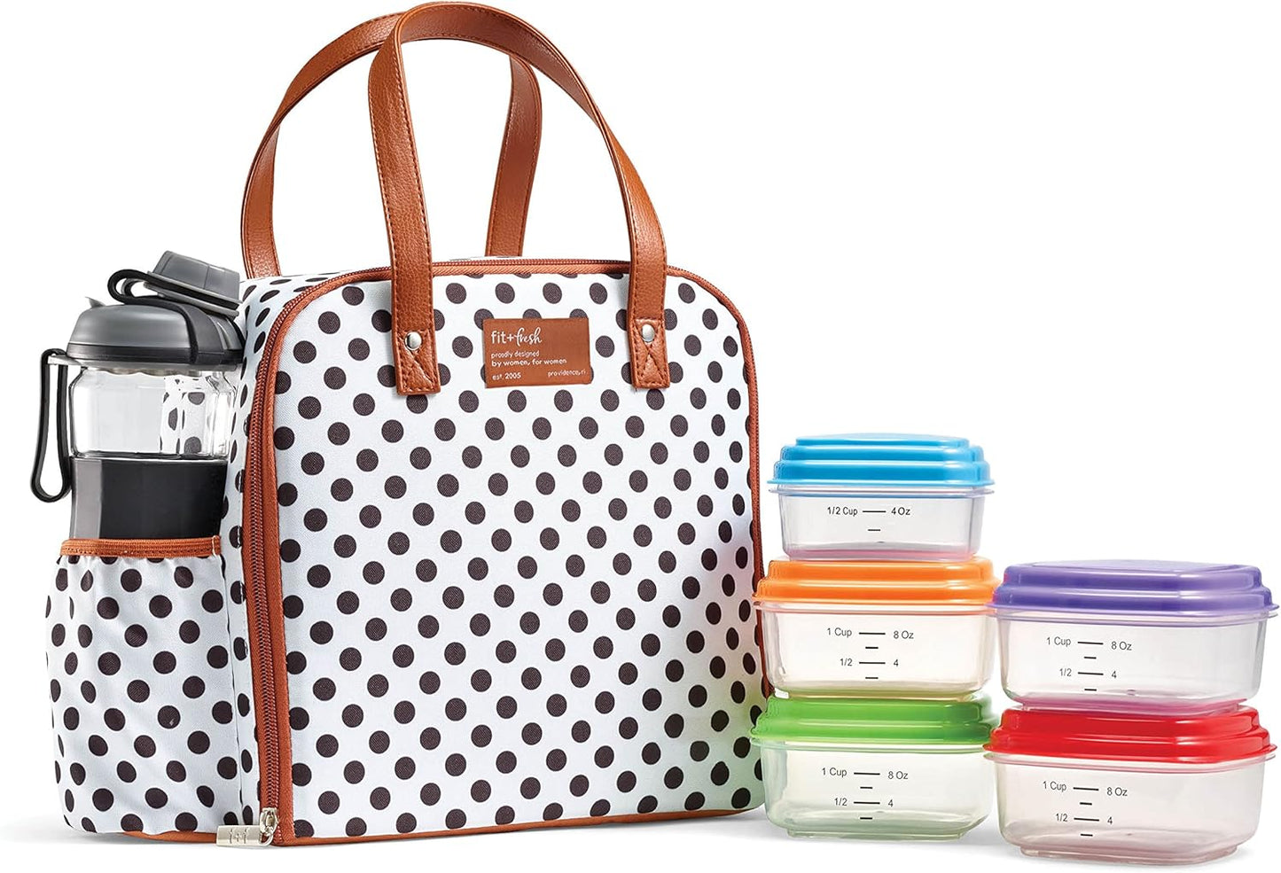 Insulated Womens Lunch Bag For Work With Containers & Bottle