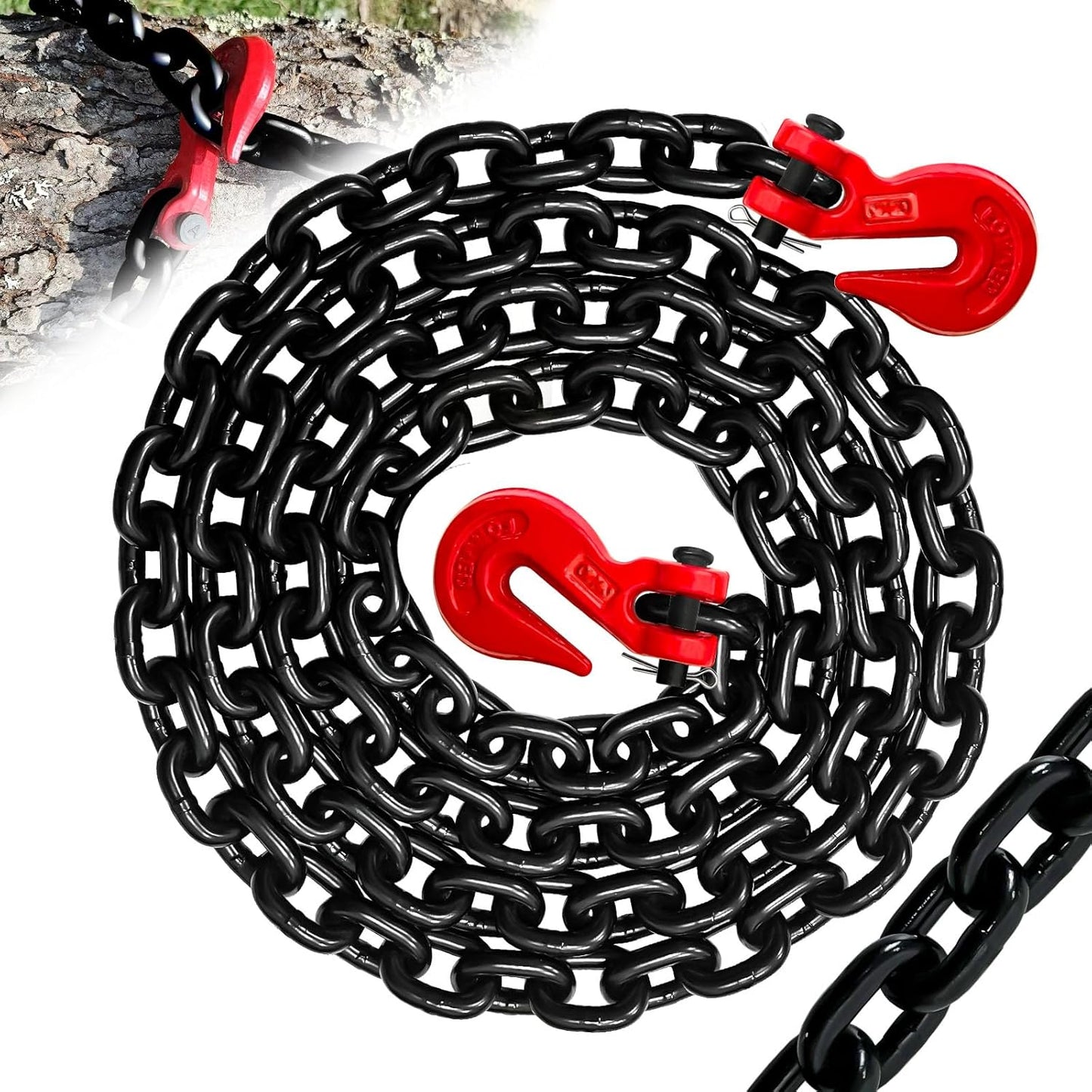 3/8 Transport Binder Chain G80 Heavy Duty Log Chain for Towing