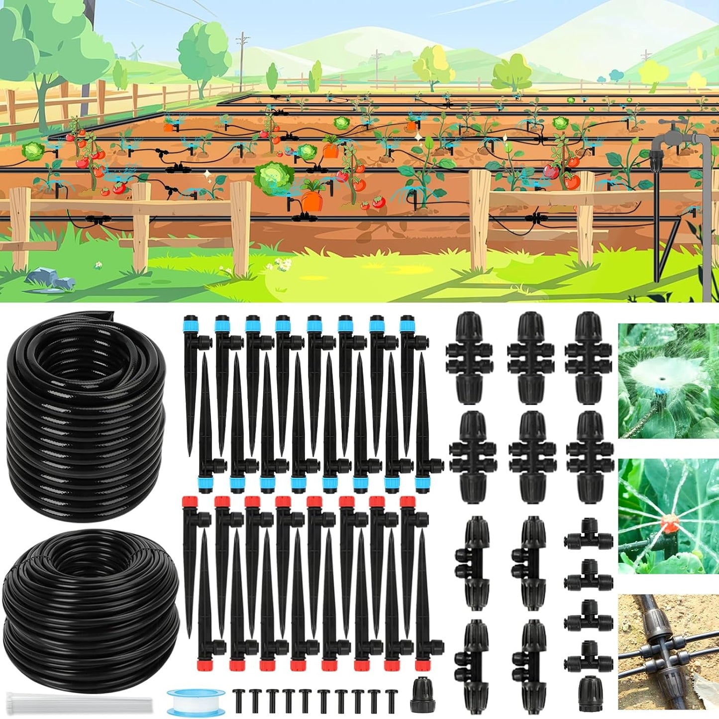 Drip Irrigation System Kit for Efficient Watering & Misting