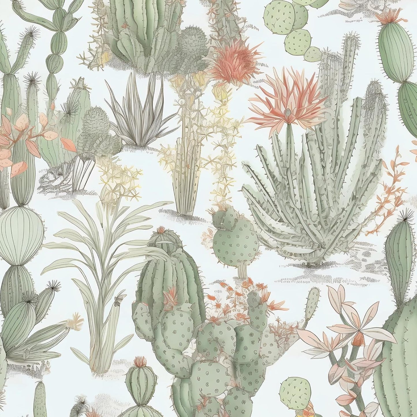 Cactus Floral Wallpaper Peel and Stick for Home Decor Needs