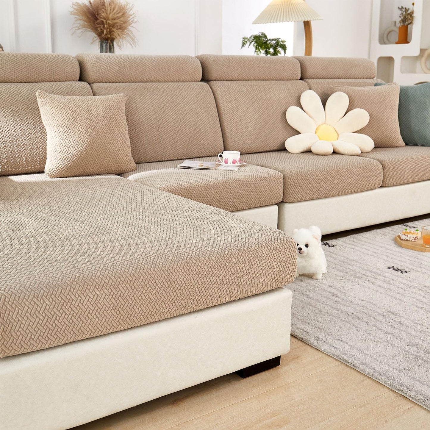Couch Cushion Covers for Sectional Sofa - Soft and Stretchy