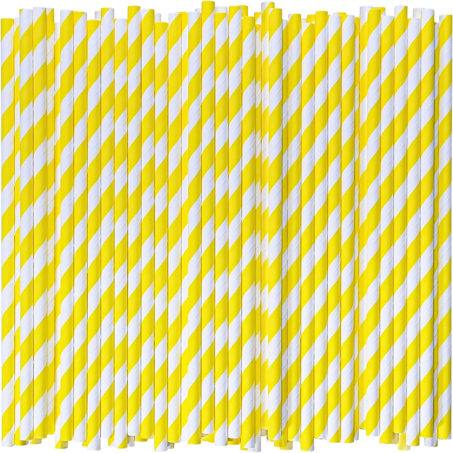 1000 Count Yellow Paper Drinking Straws for Eco-Friendly Use