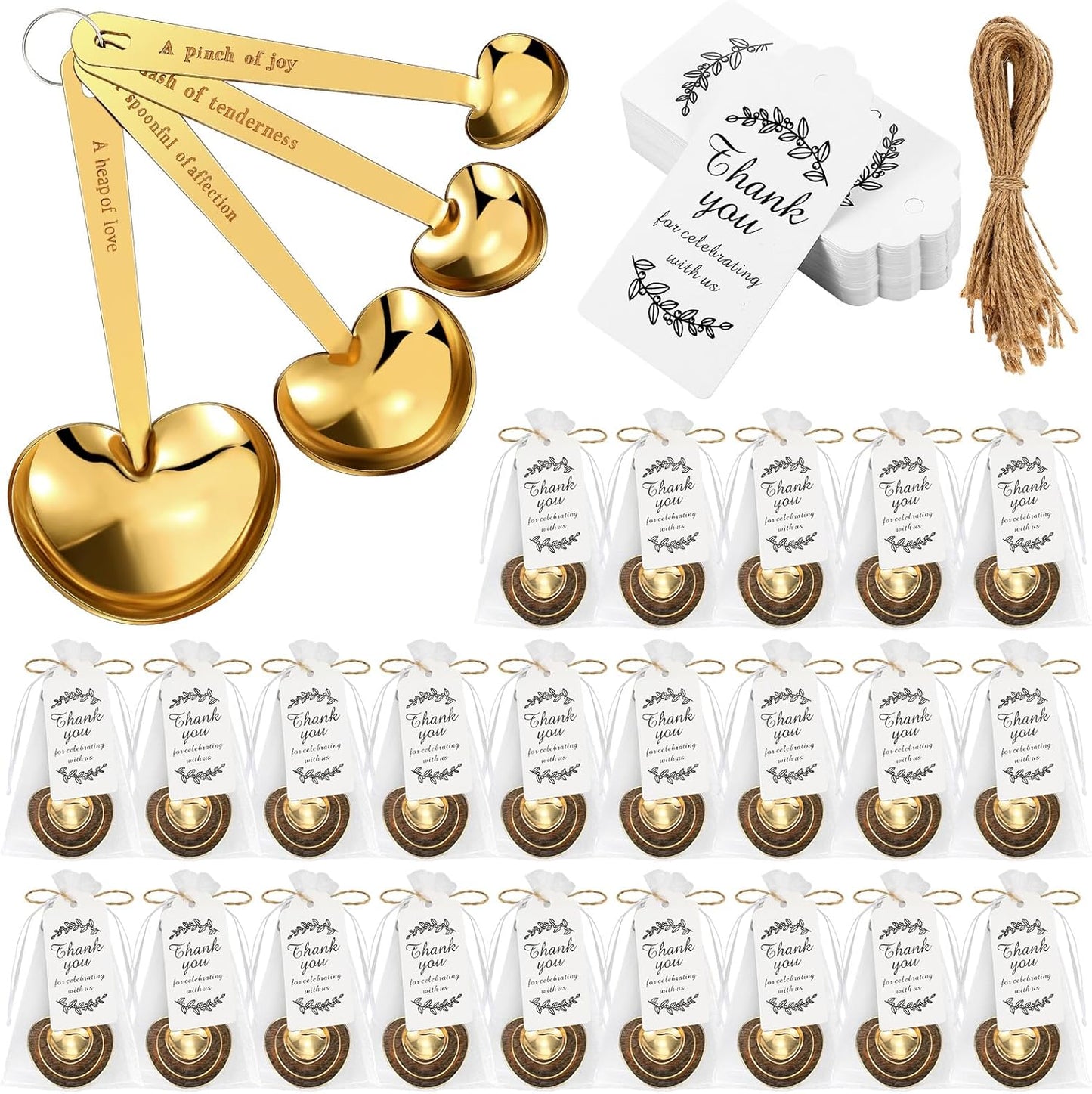 Heart Shaped Measuring Spoon Set for Weddings and Showers
