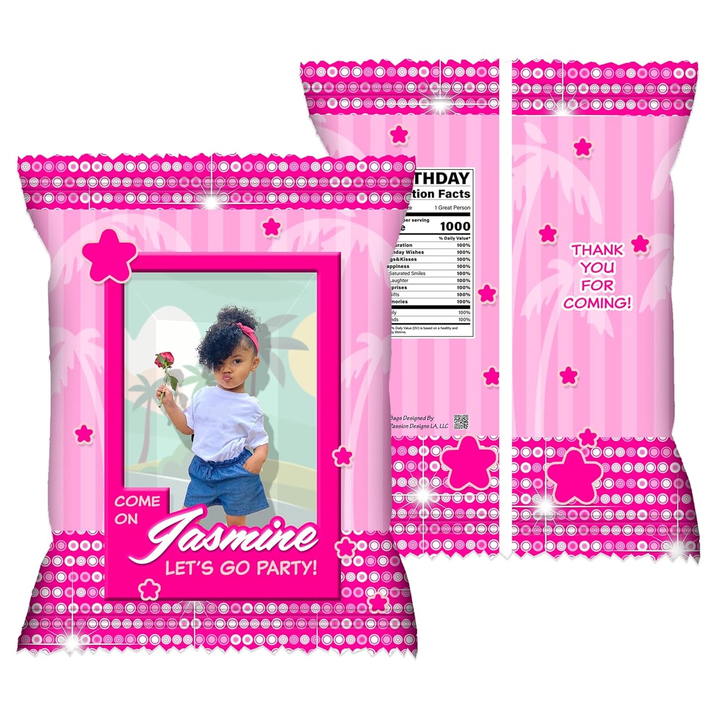20 Pink Doll Theme Treat Bags for Birthday Party Celebrations