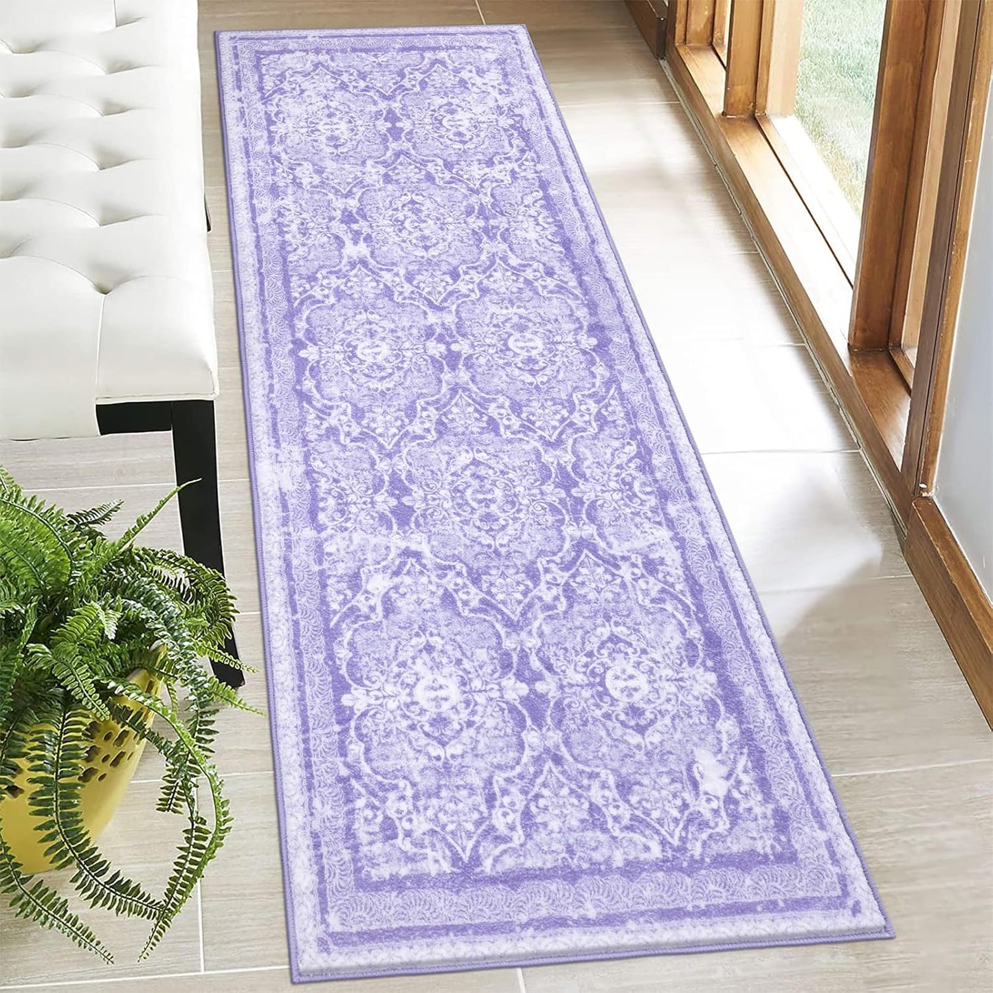 Vaukki Vintage Shaggy Soft Laundry Runner Rug for Home Use