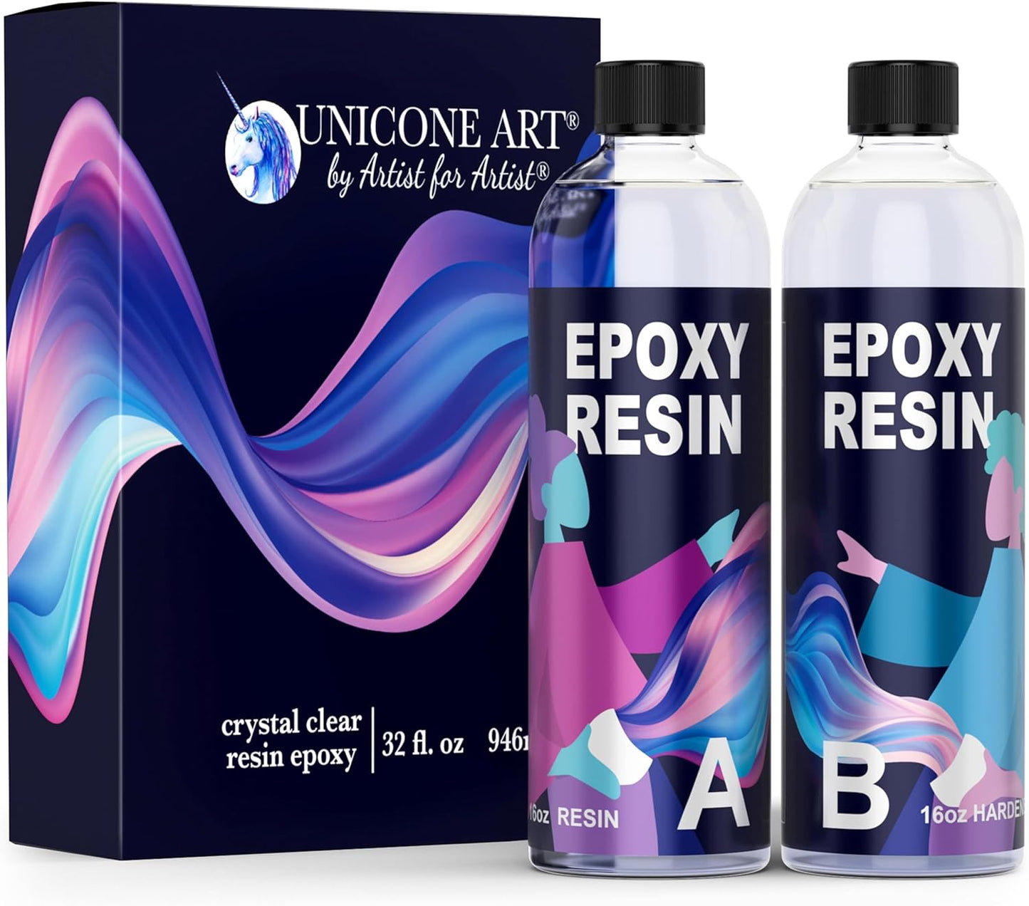Epoxy Resin Craft Kit 32 Oz - Clear, Non-Toxic, UV Resistant