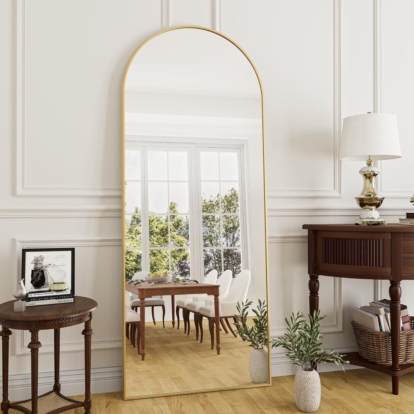 64x21 Floor Mirror Arched Full Length Standing Mirror for Home