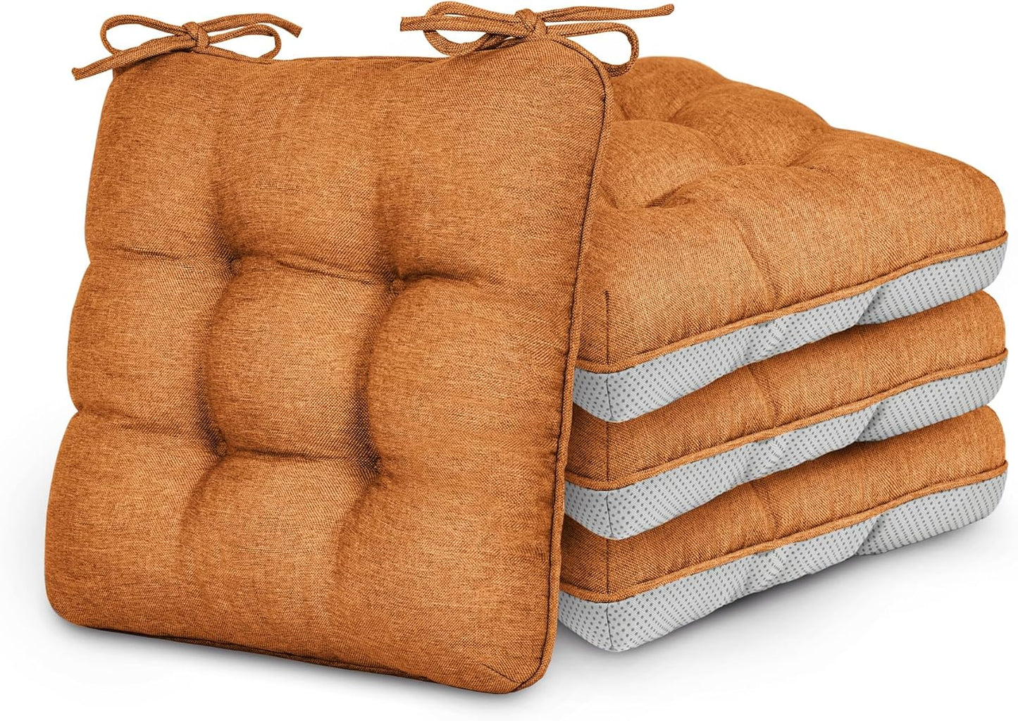 Memory Foam Chair Cushions Set of 4 for Indoor and Outdoor Use